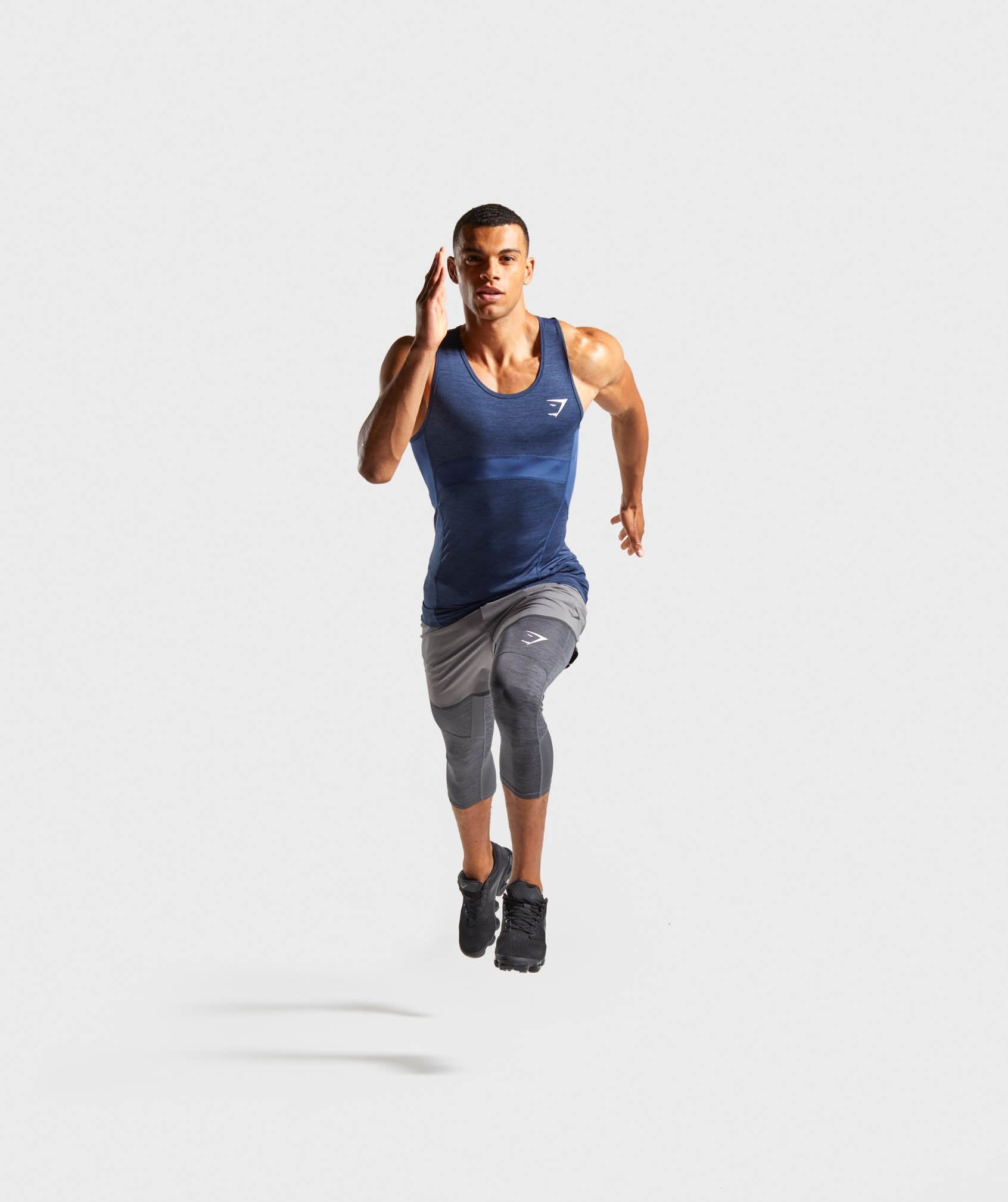 Element+ Baselayer Tank in Dark Blue Marl - view 4