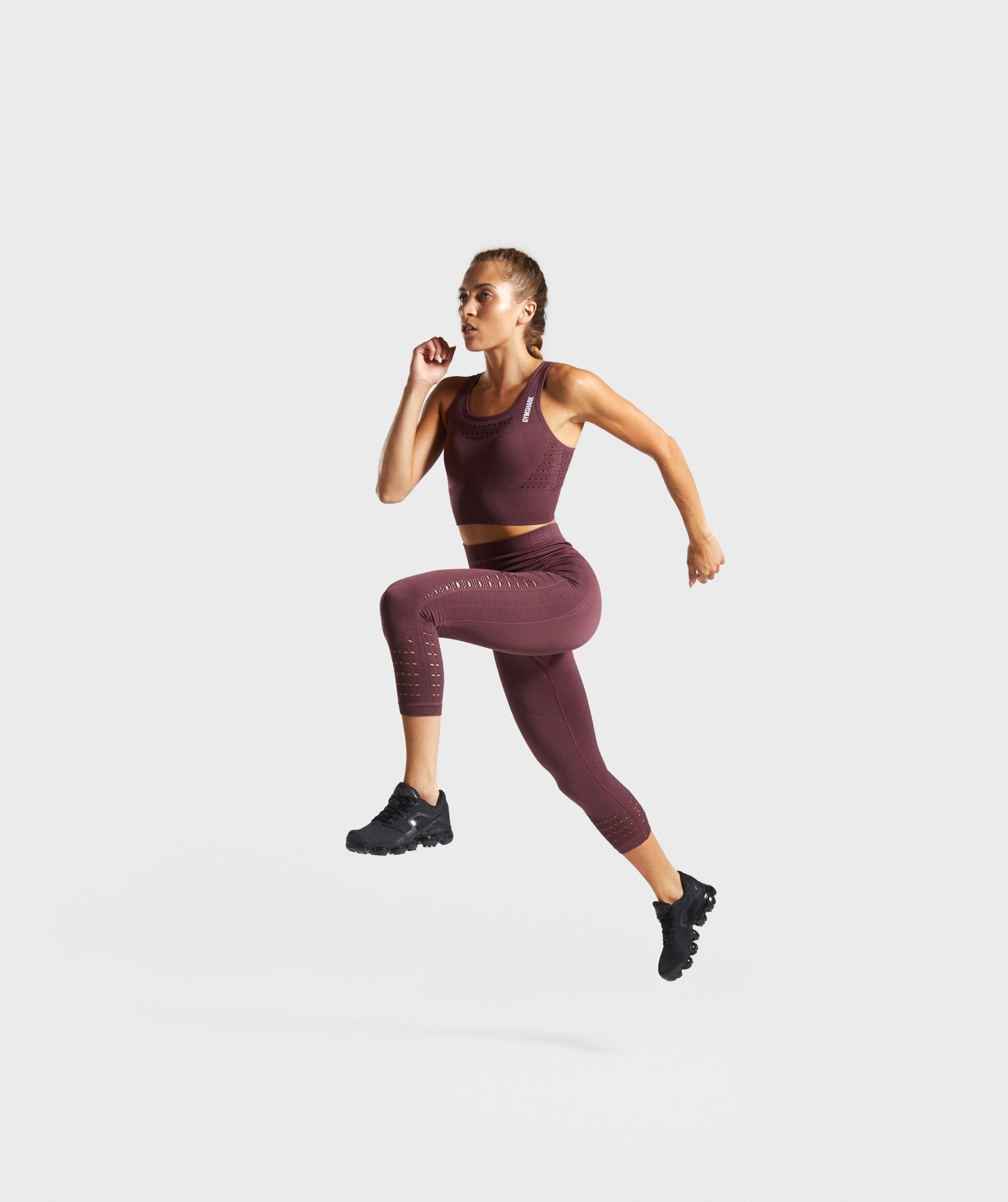 Energy+ Seamless Cropped Leggings in Berry Red