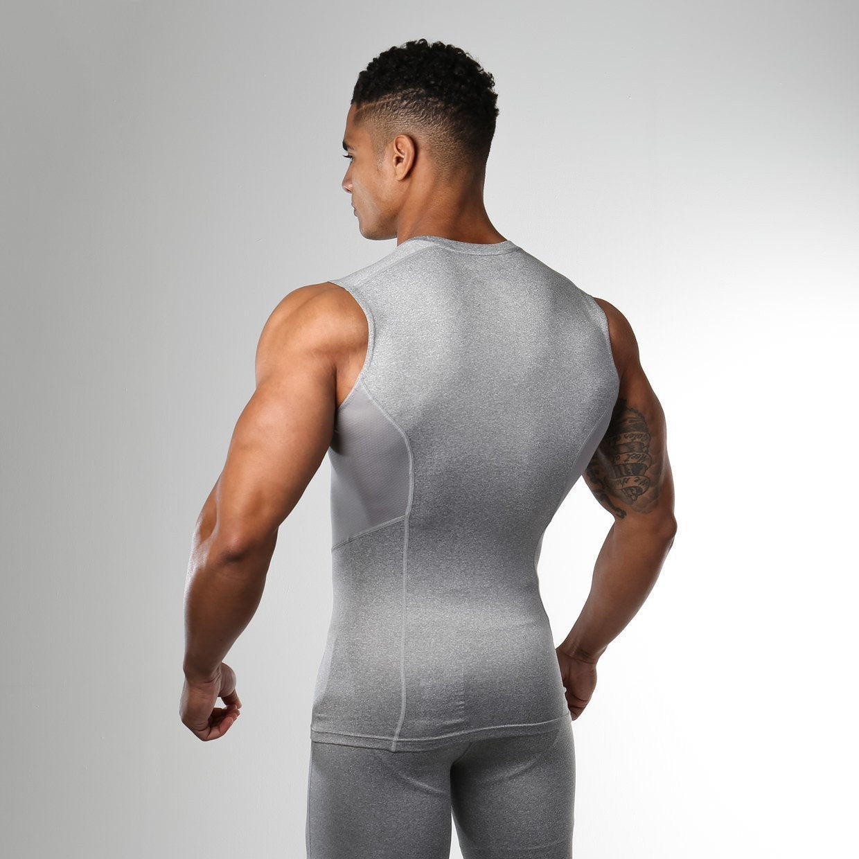 Element Compression Sleeveless T-Shirt in Light Grey Marl - view 4