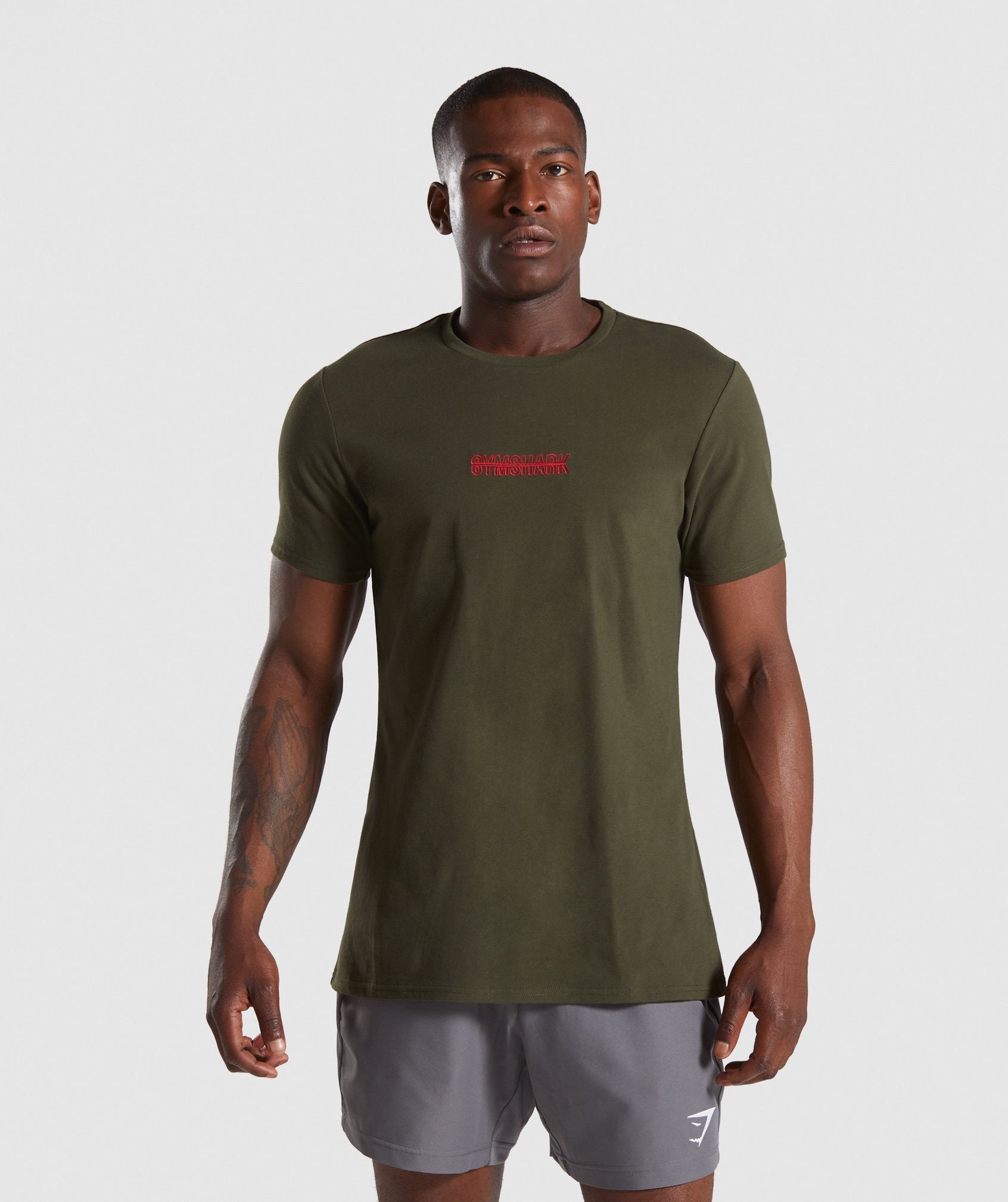 Embroidered Logo T-Shirt in Dark Green - view 1