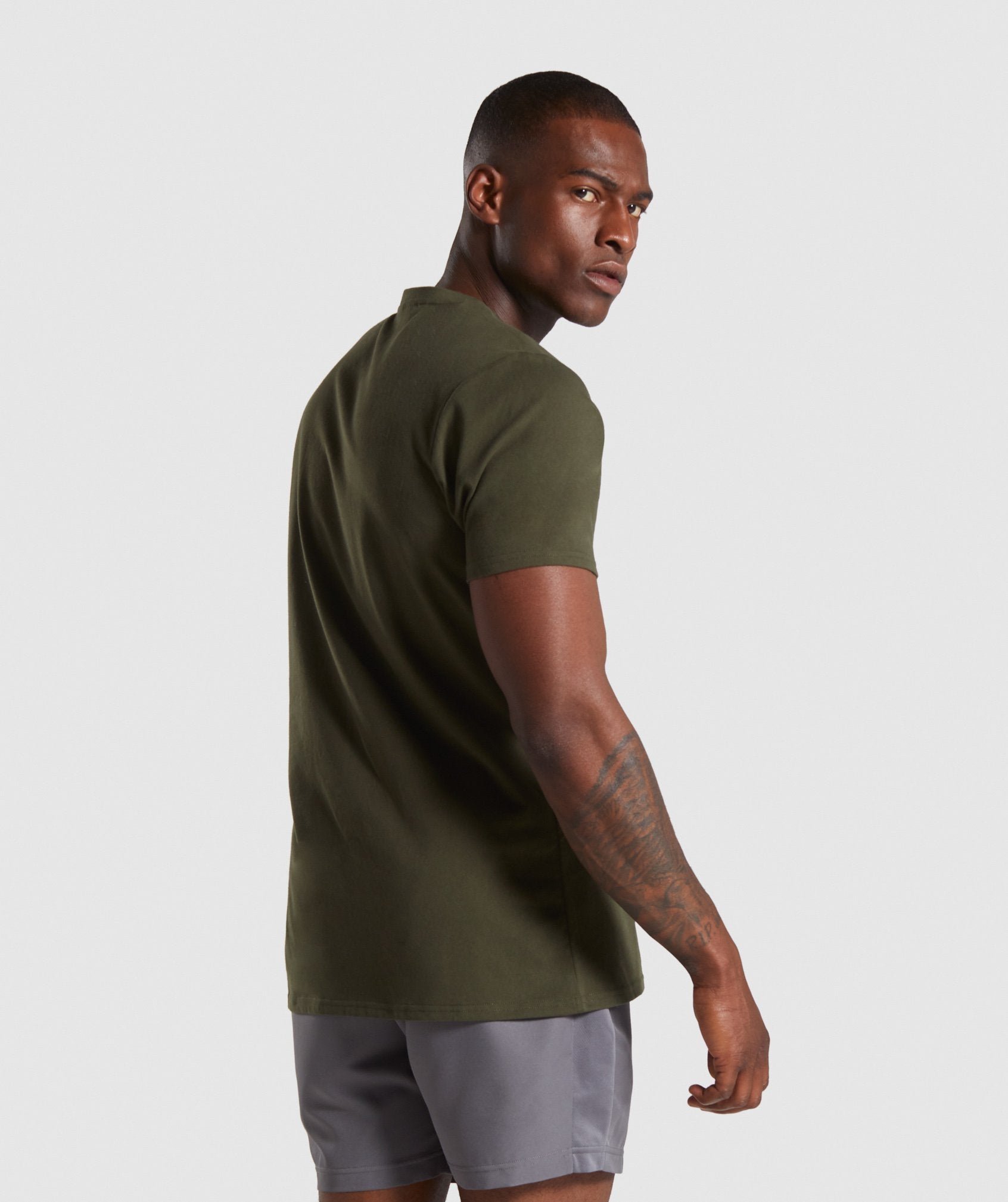Embroidered Logo T-Shirt in Dark Green - view 2