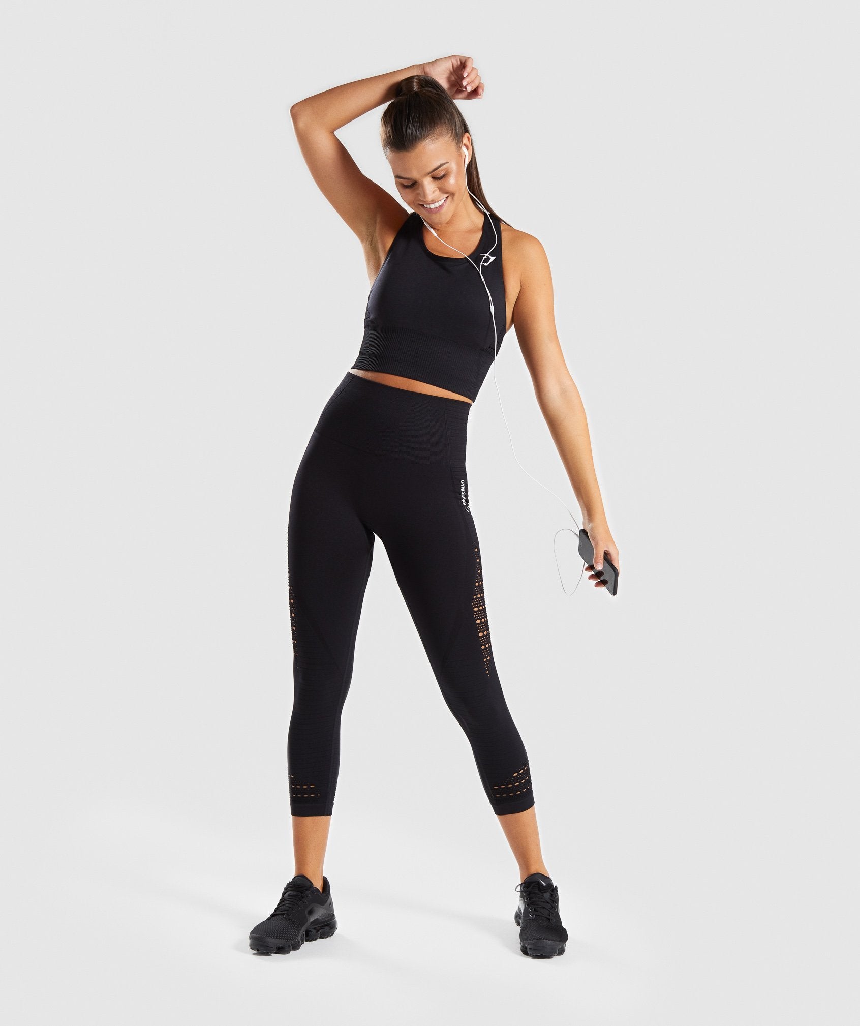 Energy Seamless Crop Top in Black - view 5