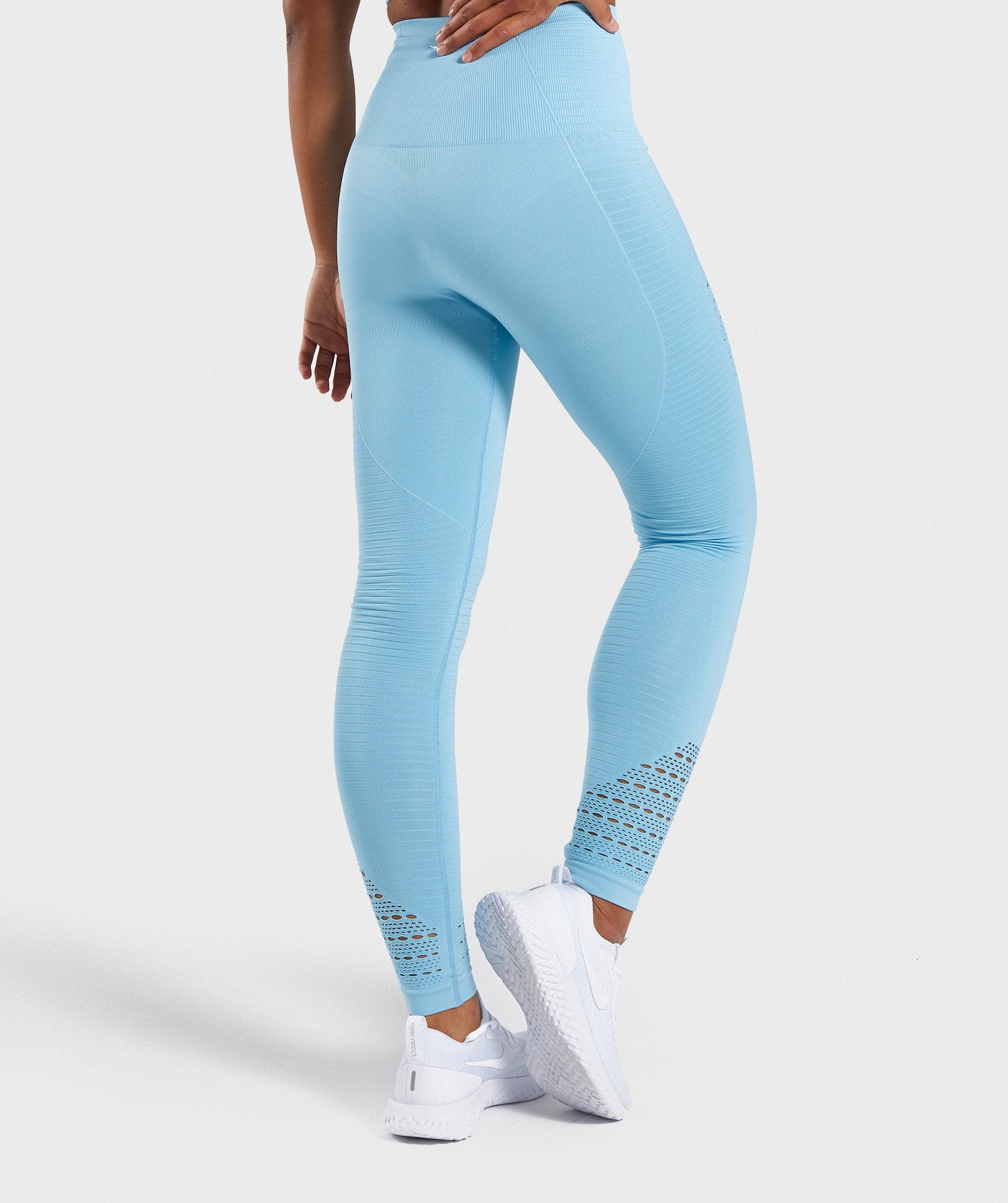Energy Seamless High Waisted Leggings in Sky Blue - view 2