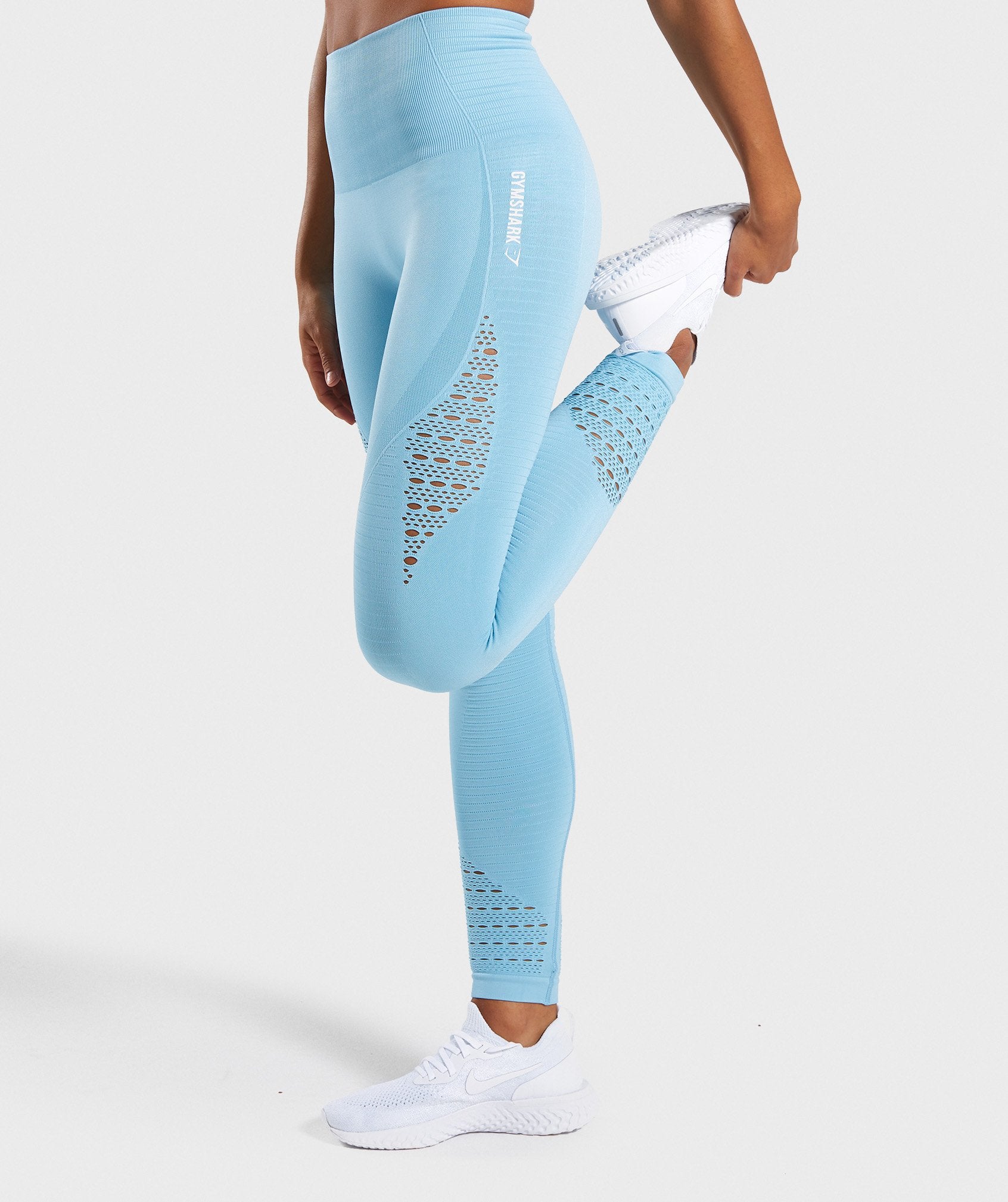 Energy Seamless High Waisted Leggings in Sky Blue - view 3