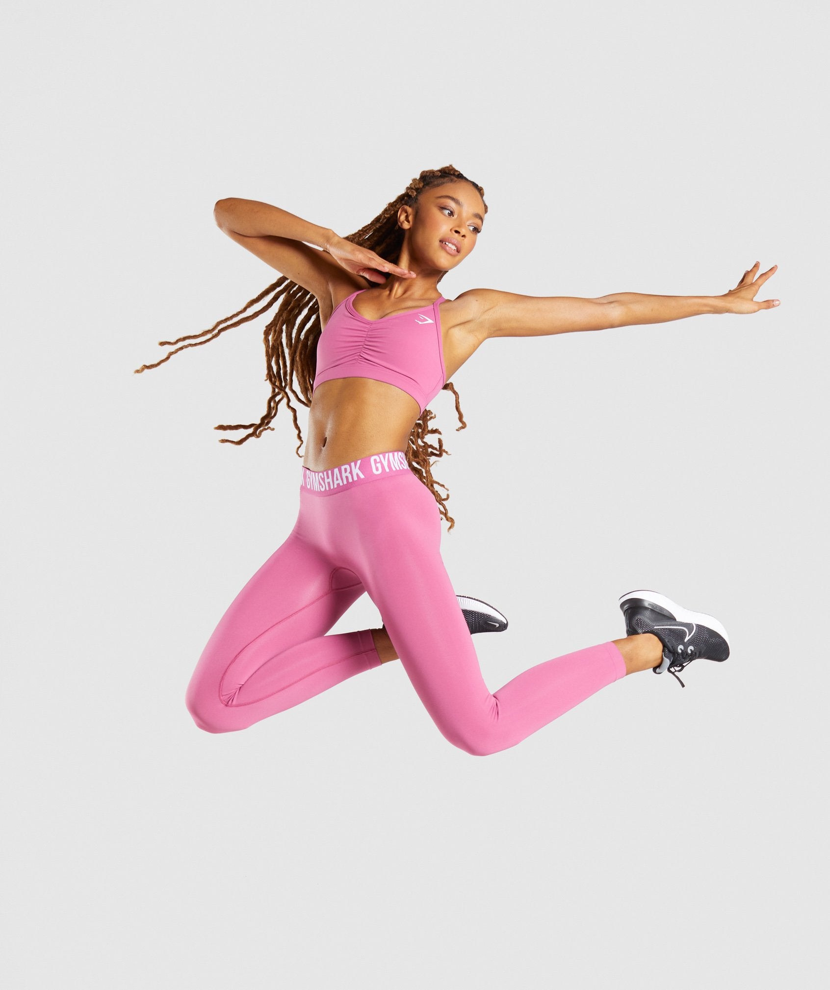 Fit Seamless Leggings in Bright Pink/White - view 4