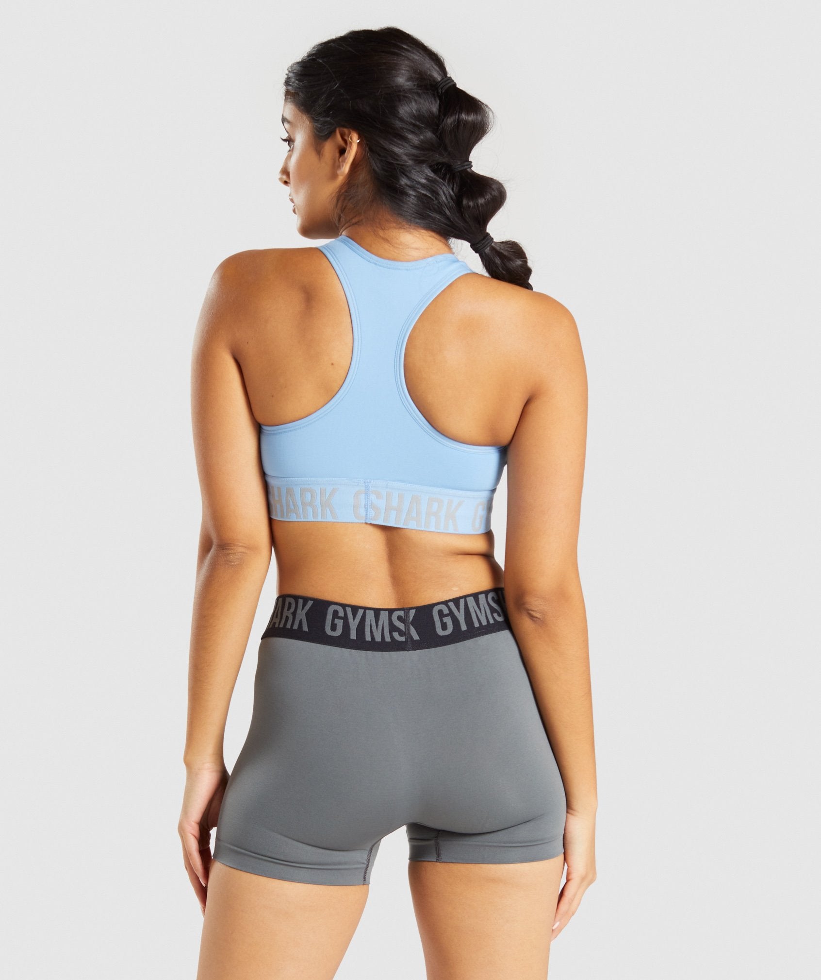 Fit Seamless Sports Bra in Light Blue/Smokey Grey