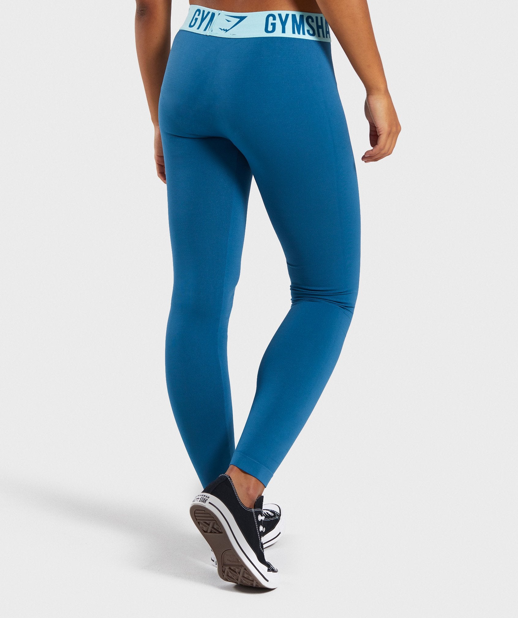 Fit Leggings in Petrol Blue/Pale Turquoise - view 2