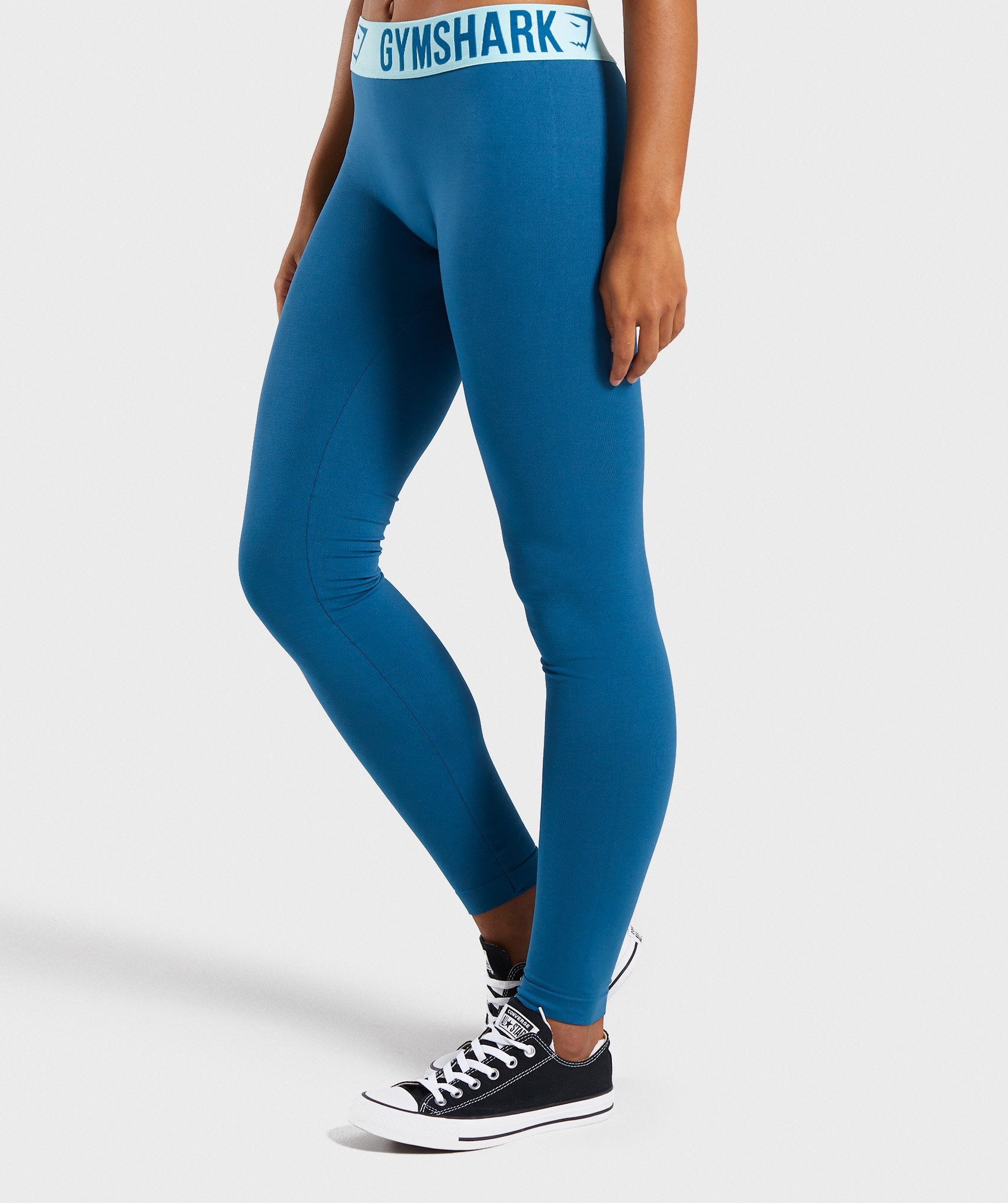 Fit Leggings in Petrol Blue/Pale Turquoise - view 3