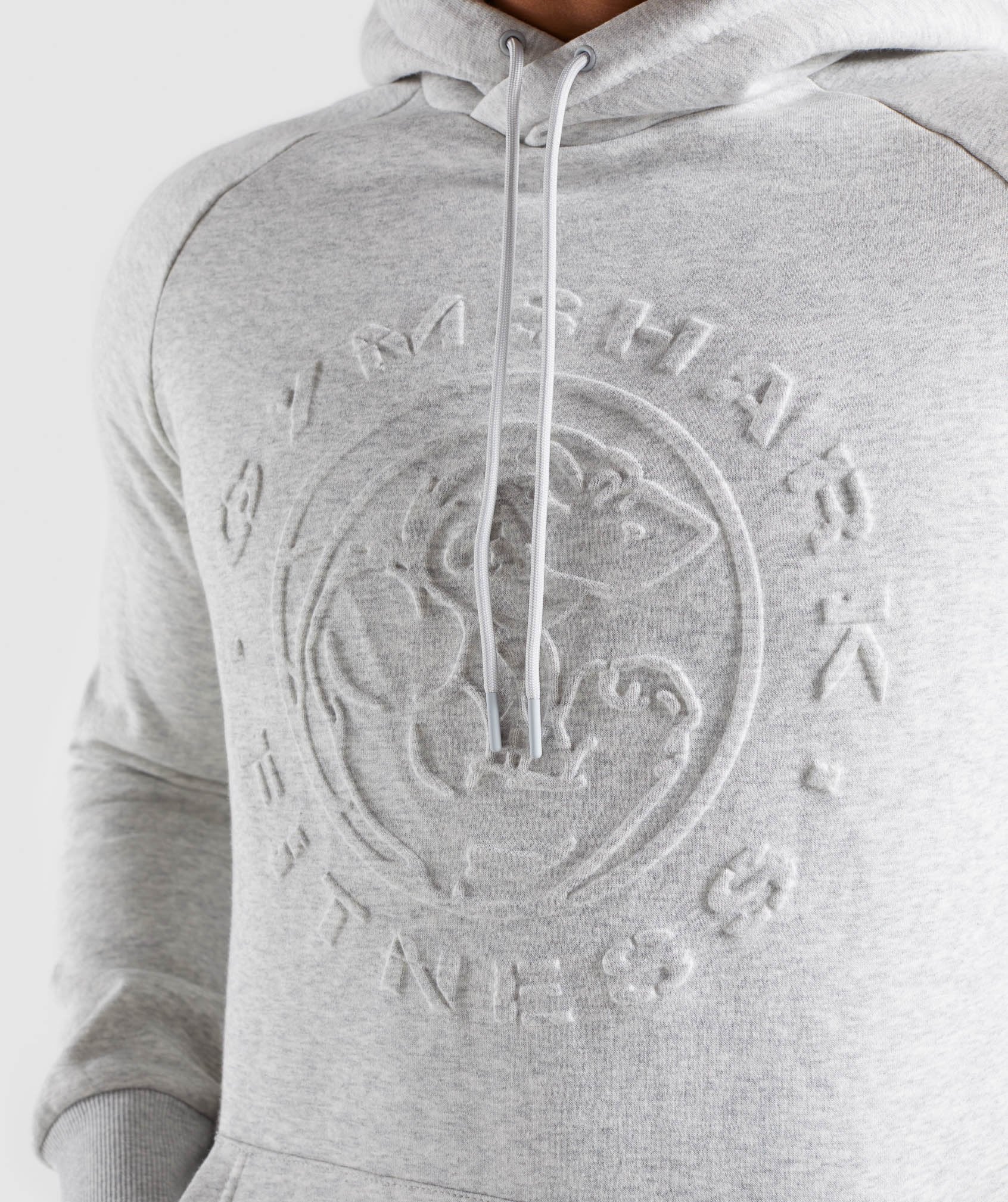 Legacy Debossed Hoodie- Wolf Grey Marl in null - view 6