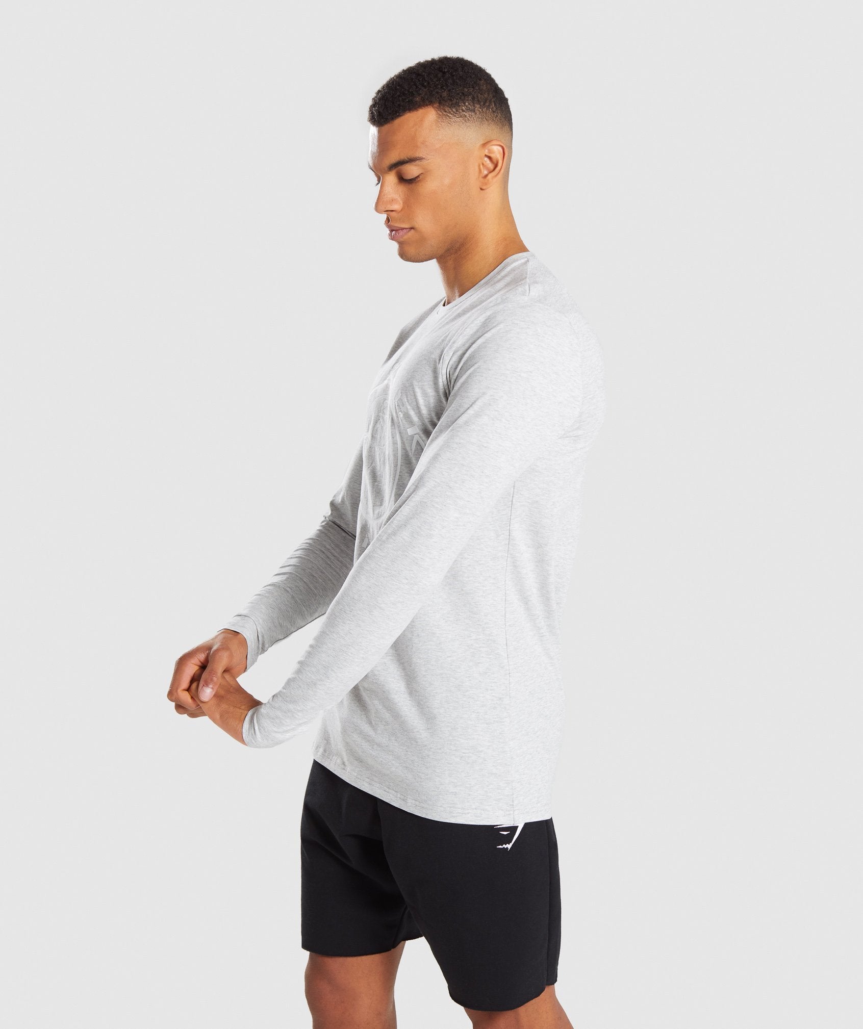Legacy Long Sleeve T-Shirt in Wolf Grey Marl - view 3