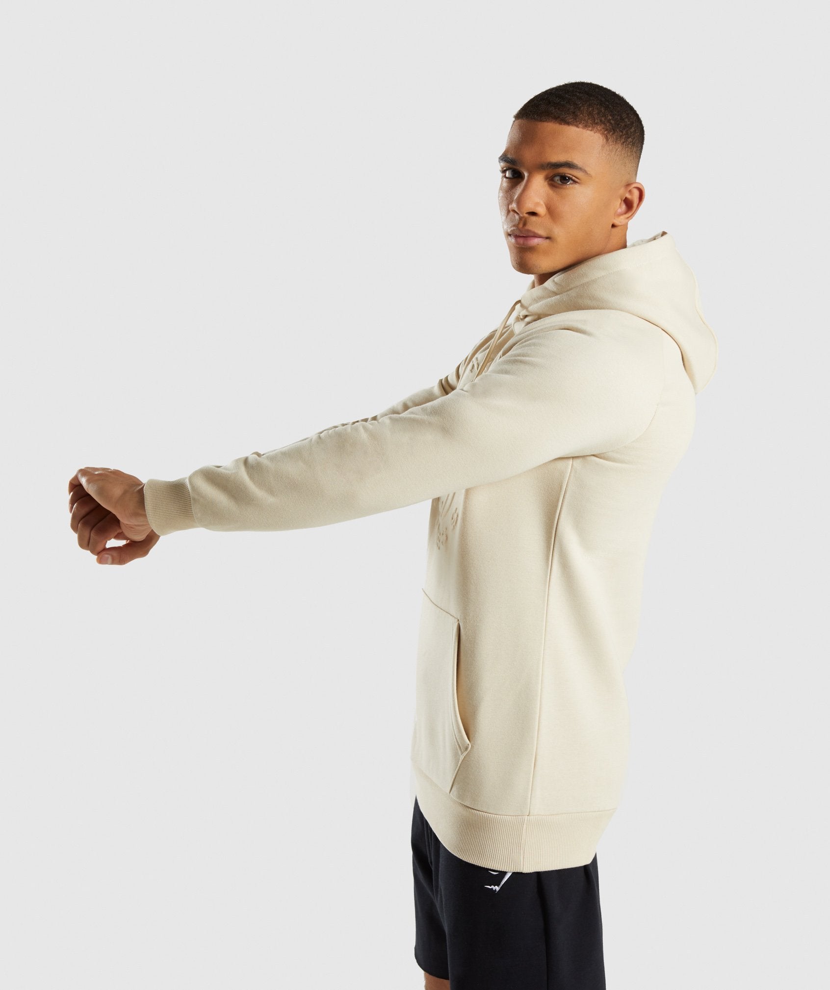 Legacy Debossed Hoodie- Warm Beige in null - view 3