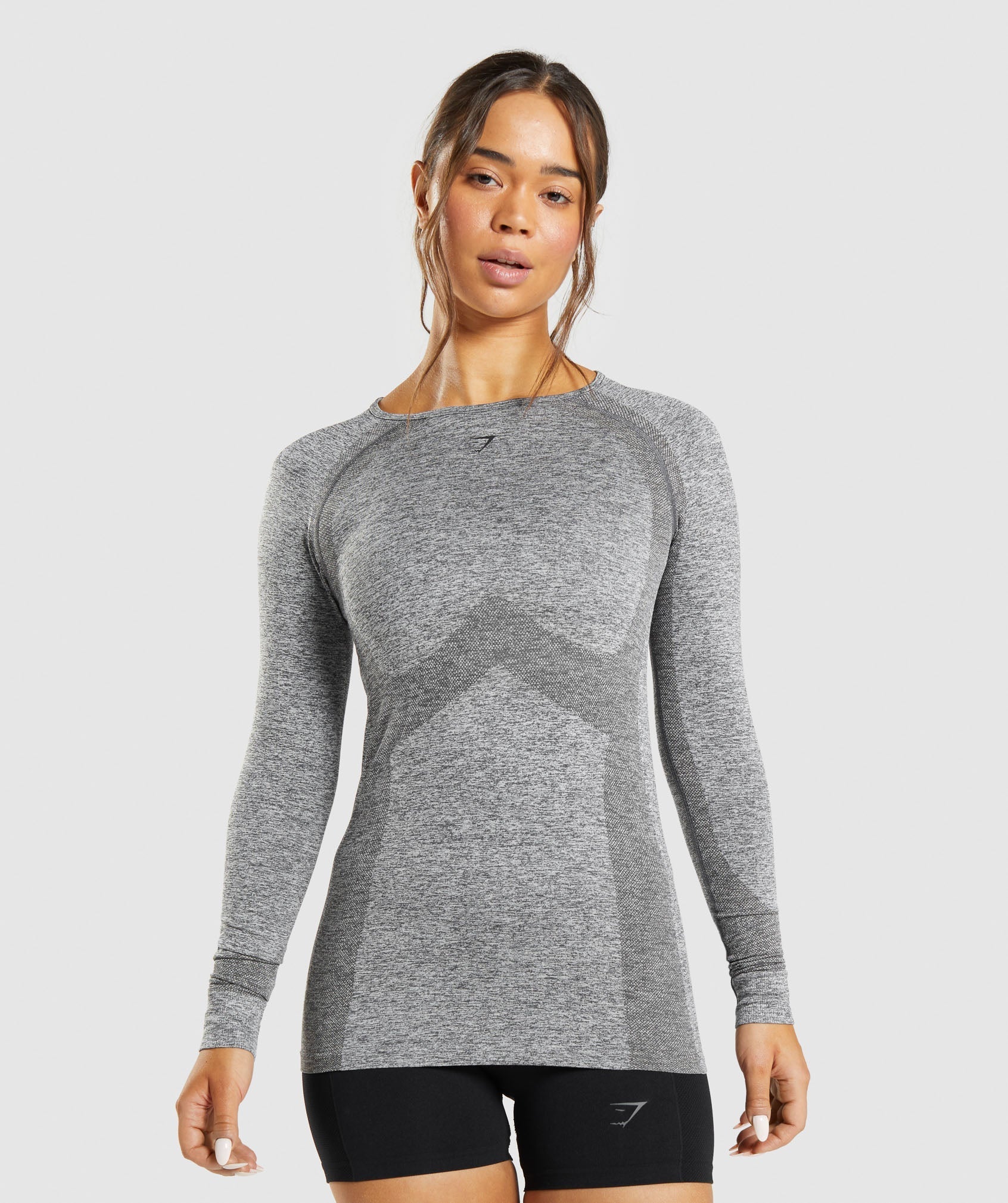 Flex Long Sleeve Top in Charcoal Marl - view 1