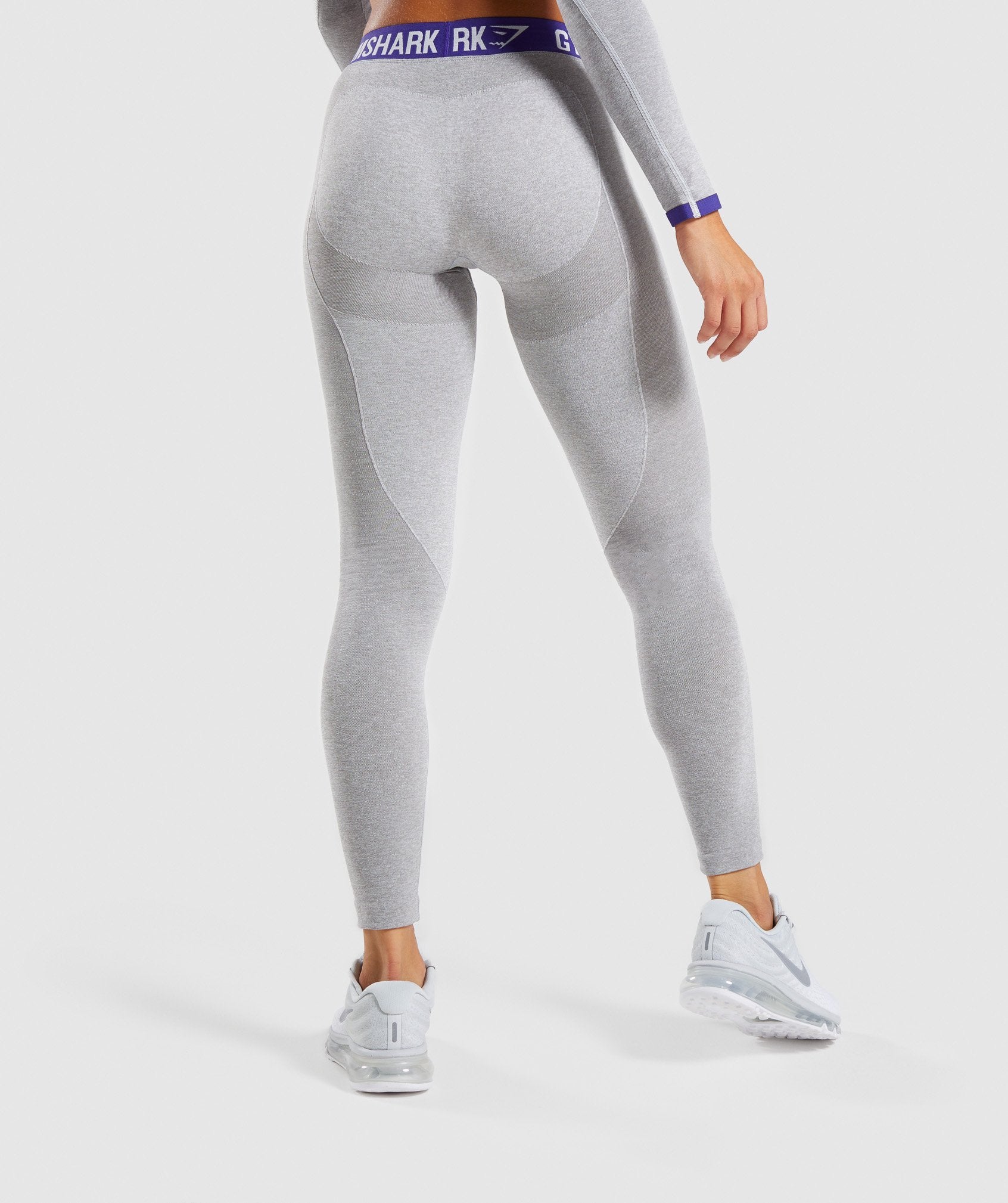 Flex Leggings in Light Grey Marl/Indigo - view 2