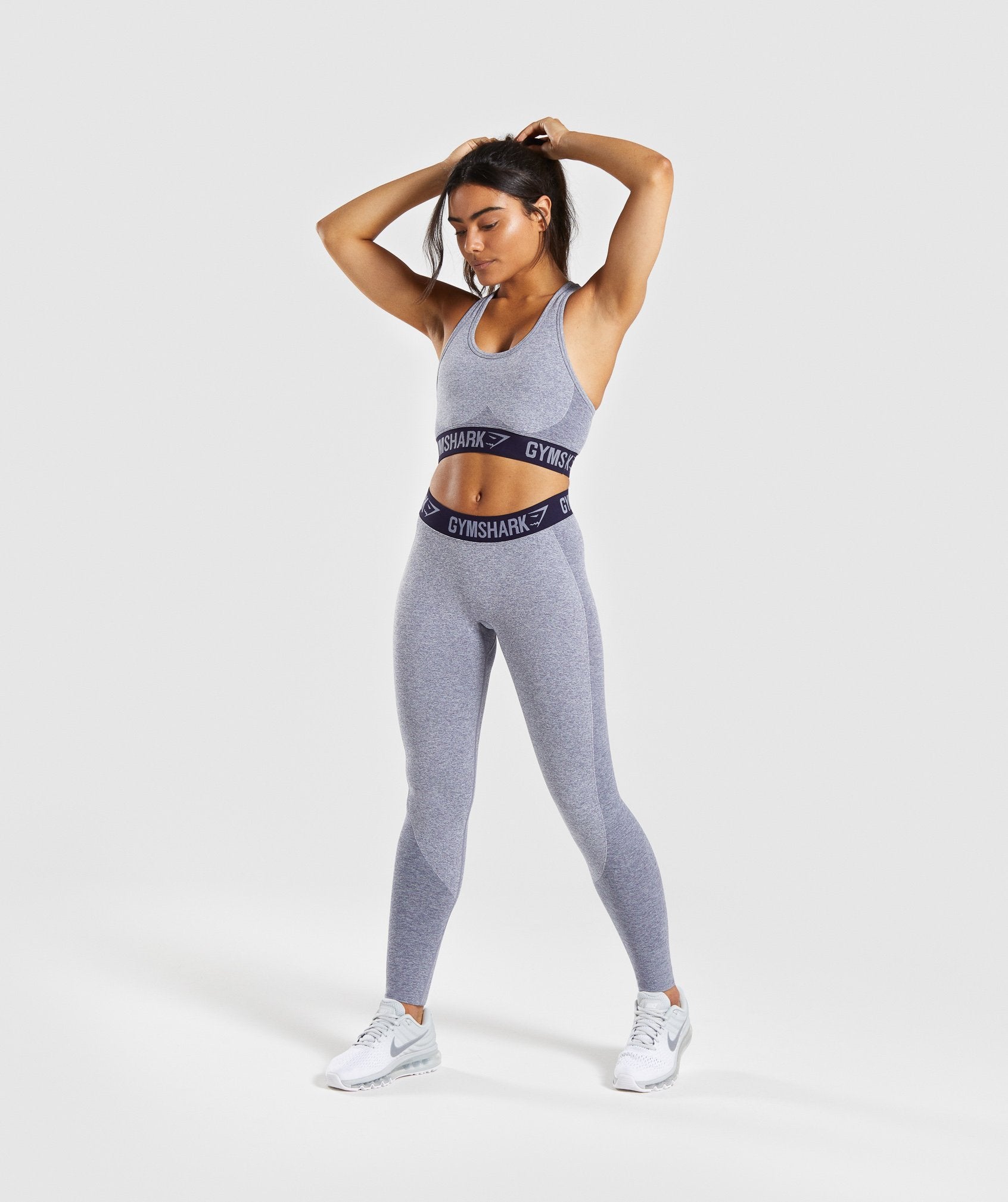 Flex Leggings in Steel Blue Marl/Evening Navy Blue - view 5