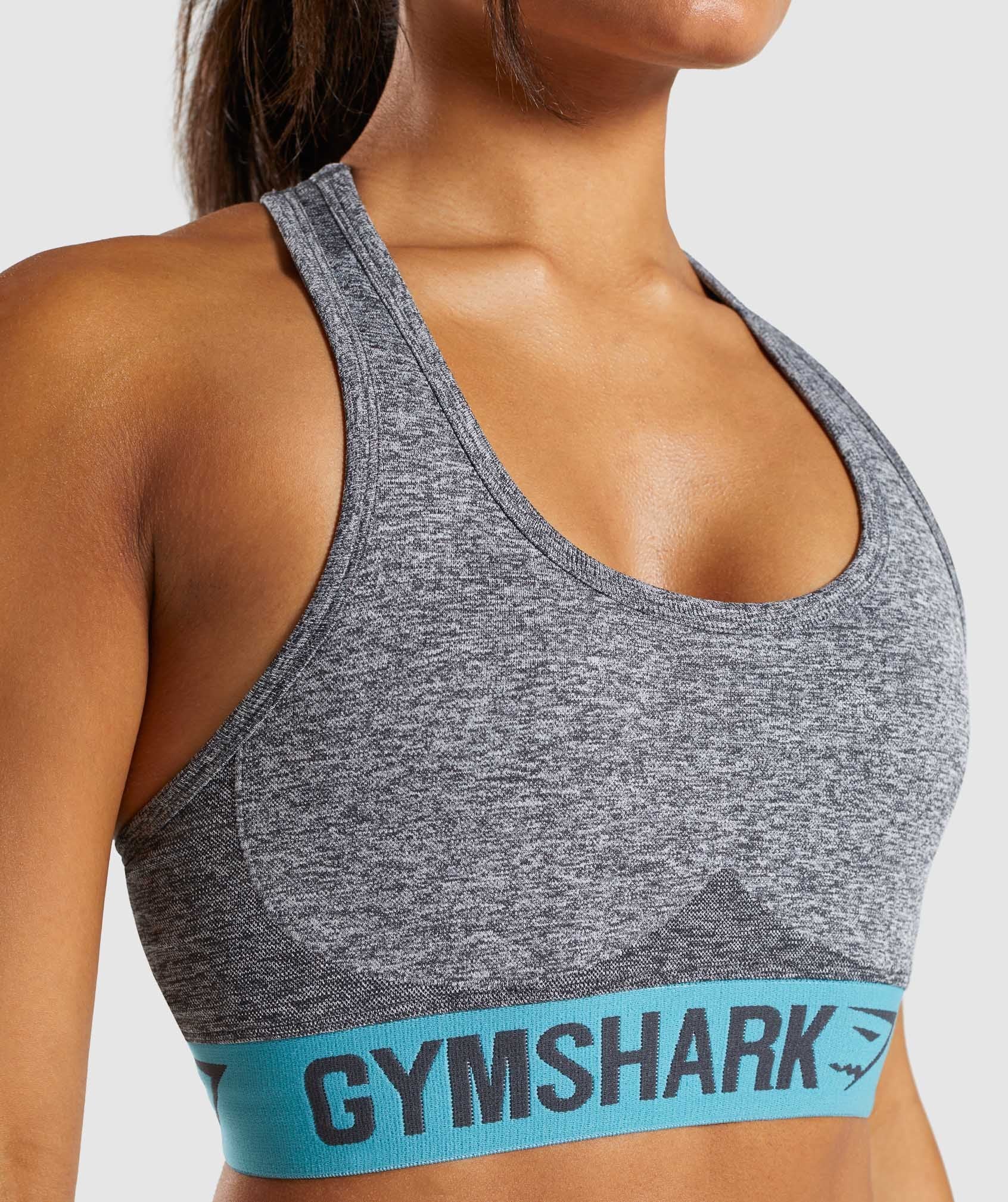 Flex Sports Bra in Charcoal Marl/Dusky Teal