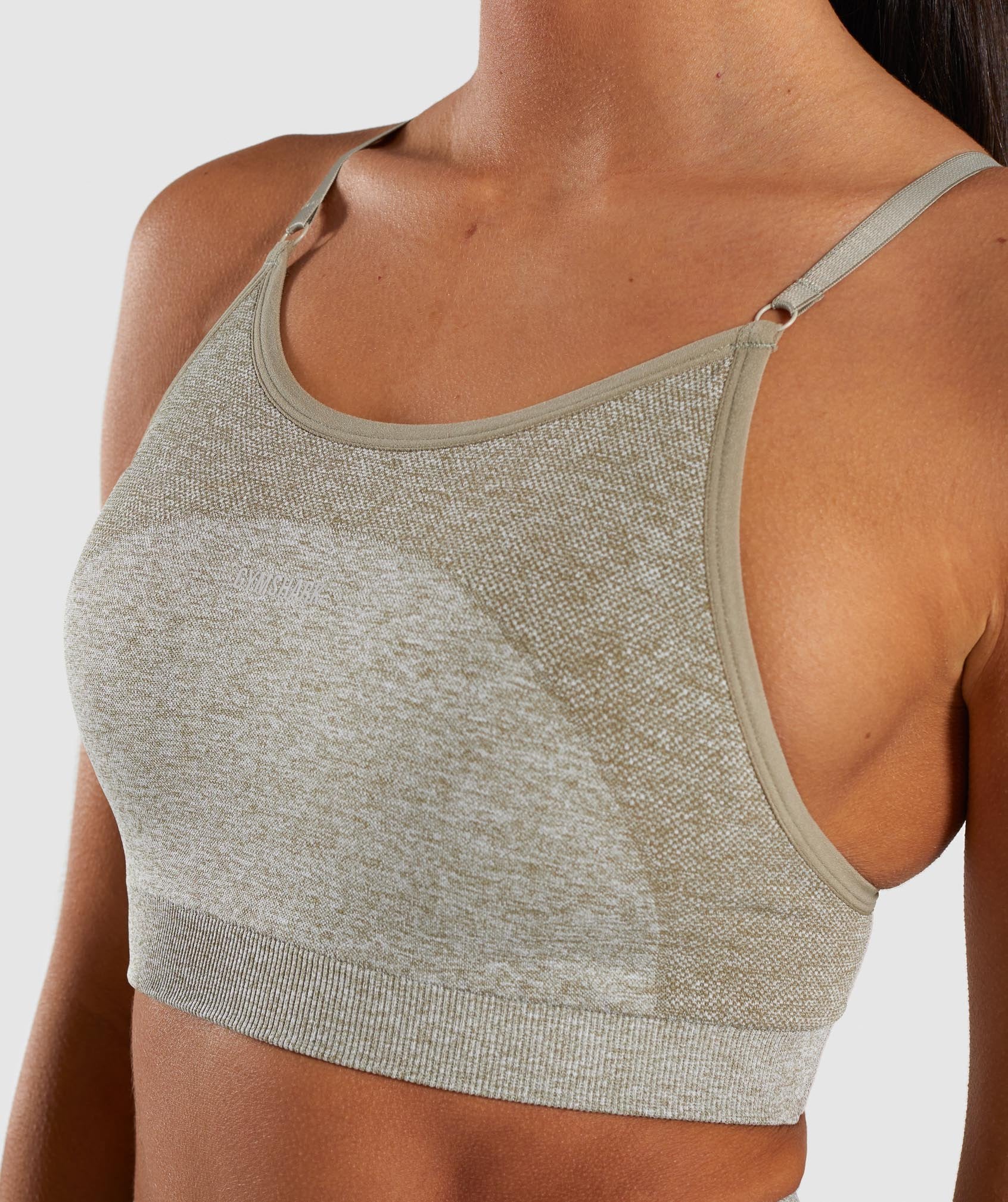 Flex Strappy Sports Bra in Washed Khaki Marl/Blush Nude - view 5