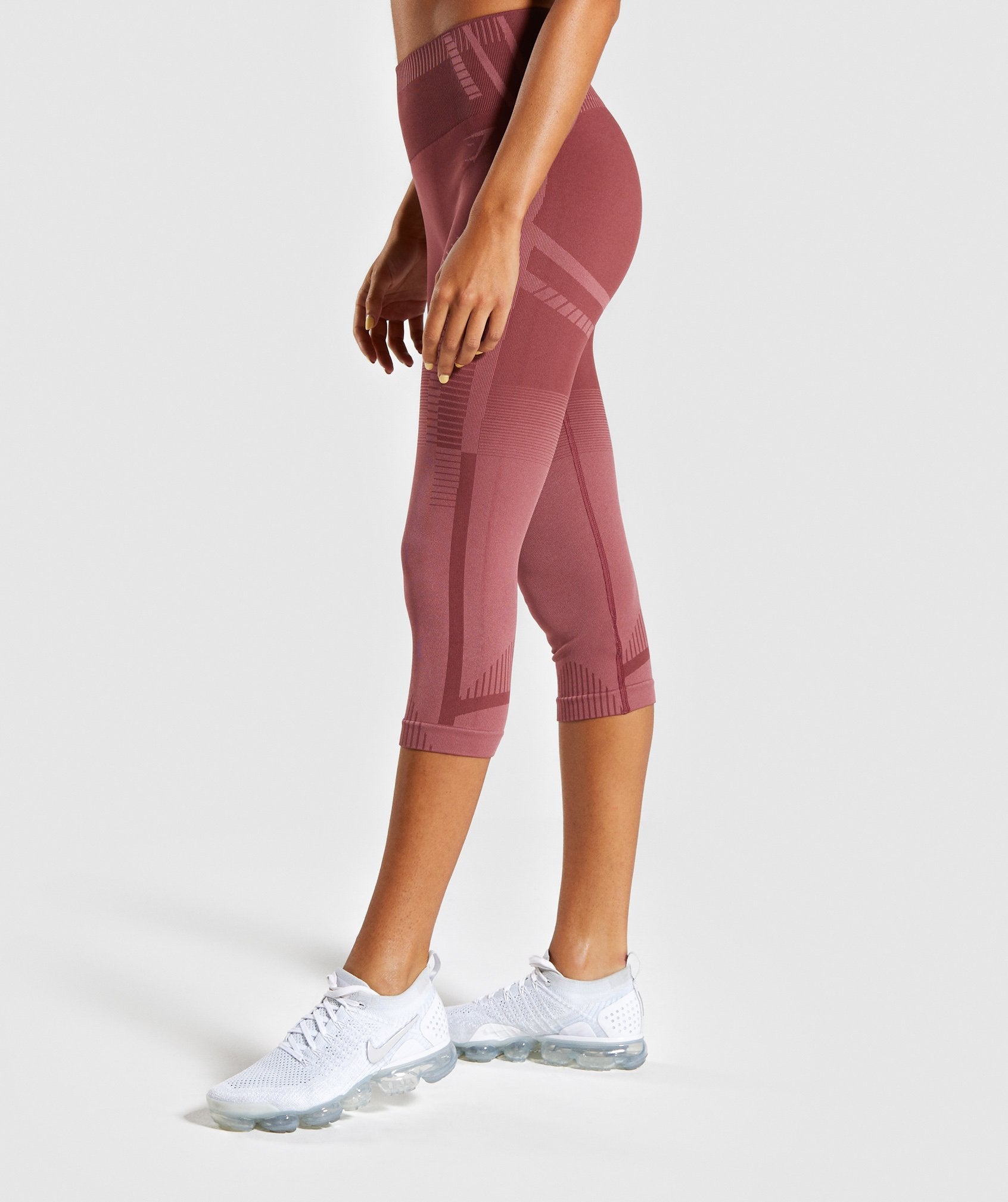 Geo Seamless Cropped Leggings in Rose