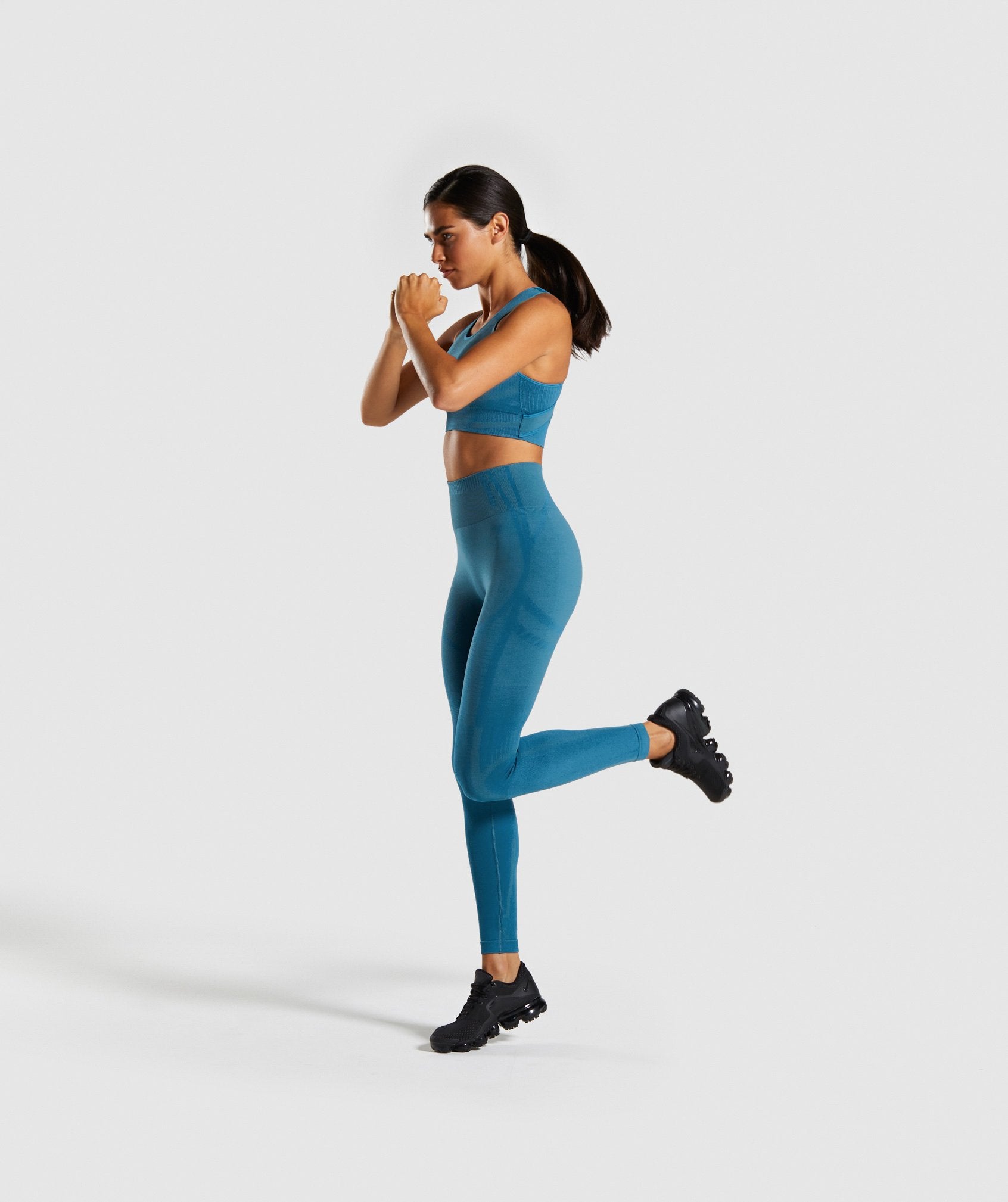 Geo Seamless Leggings in Teal