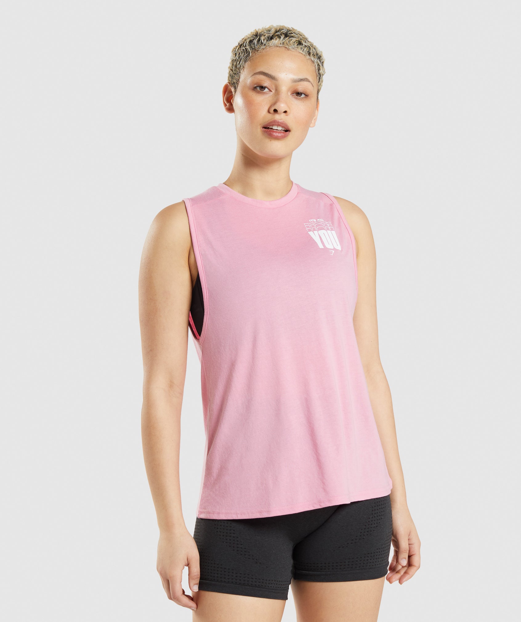 Its All You Drop Arm Tank in Sorbet Pink - view 1
