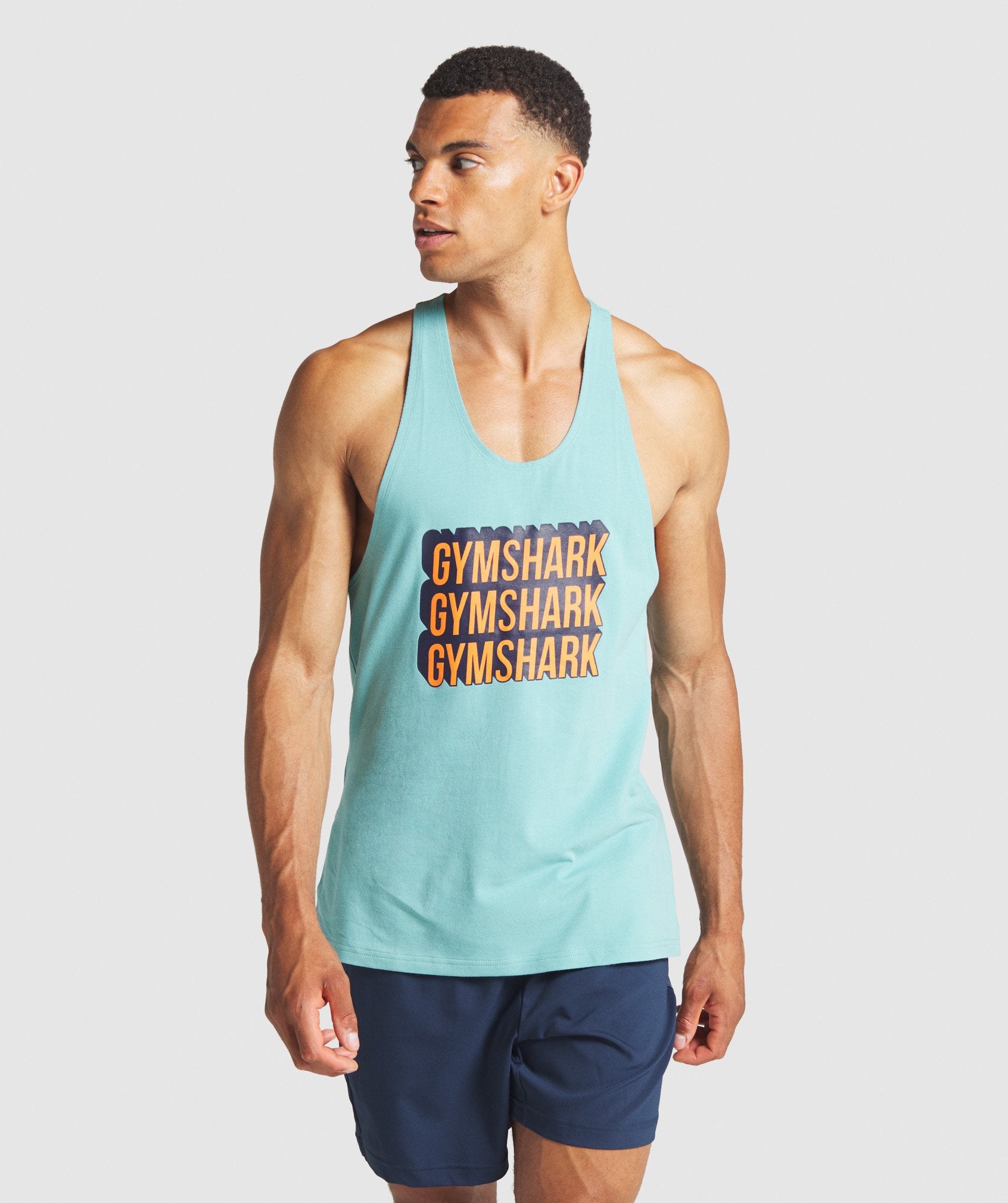 Graphic Extrude Stringer in Light Blue