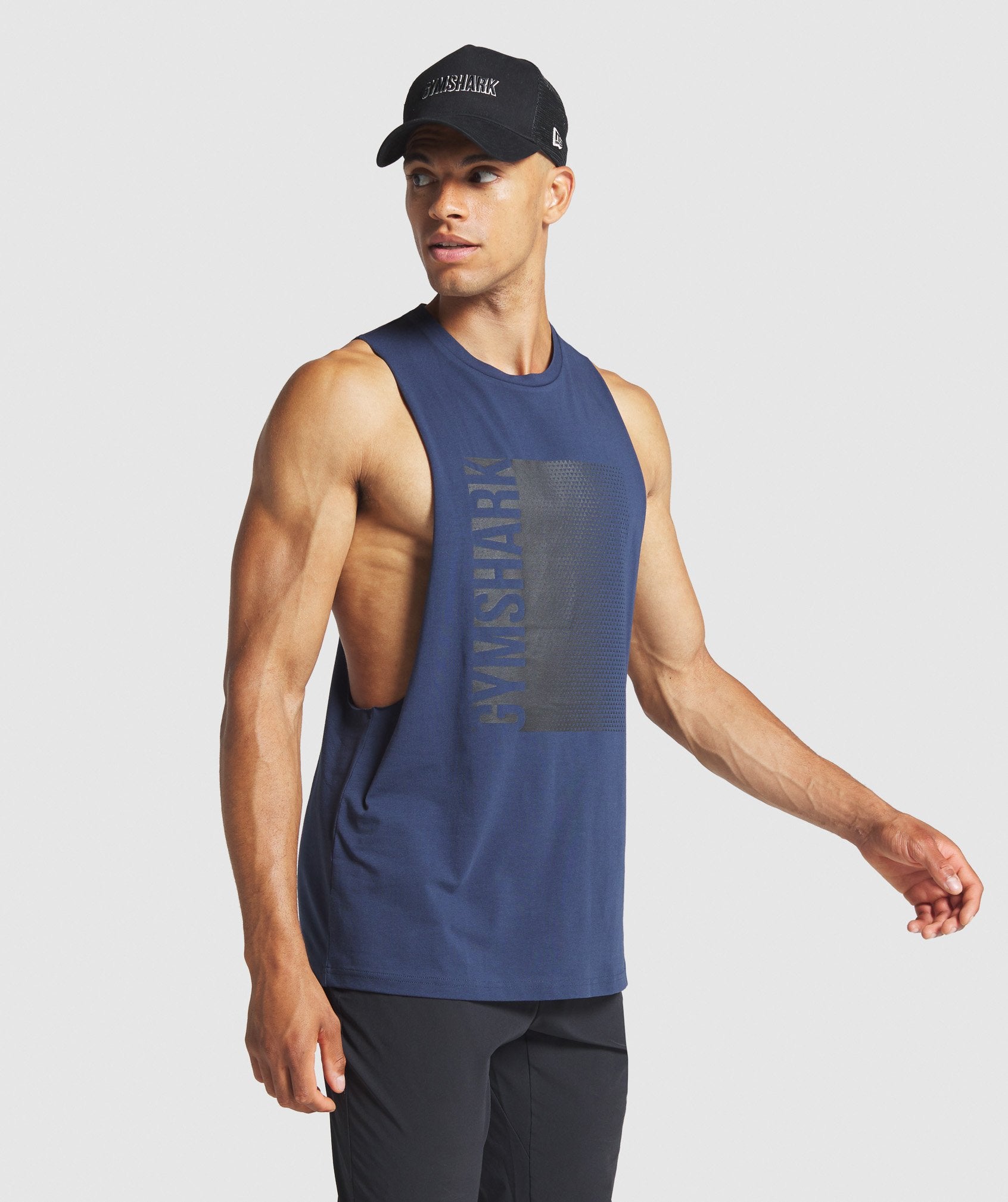 Graphic Geo Fade Tank in Dark Blue