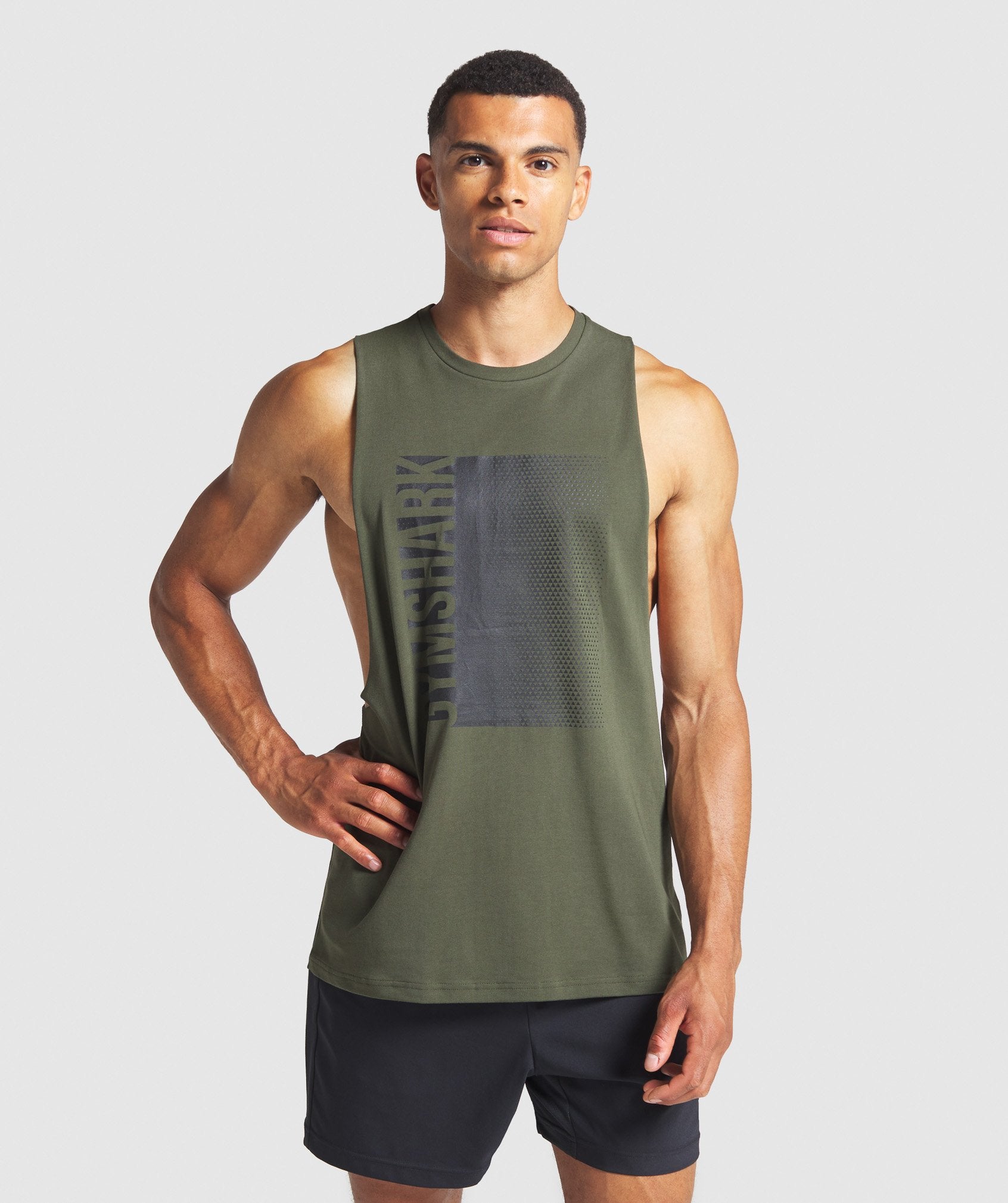 Graphic Geo Fade Tank in Dark Green - view 1