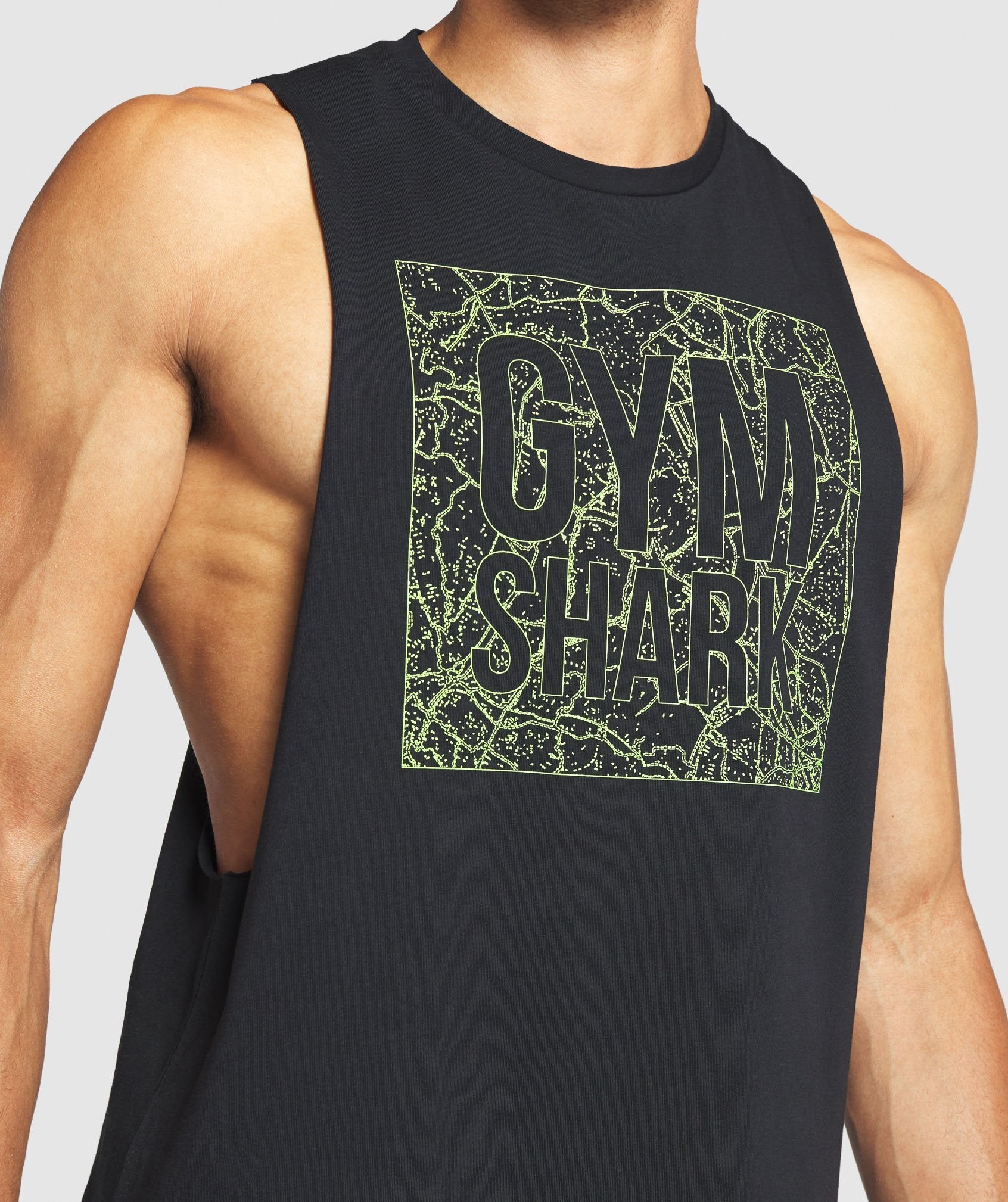 Graphic Map Tank in Black