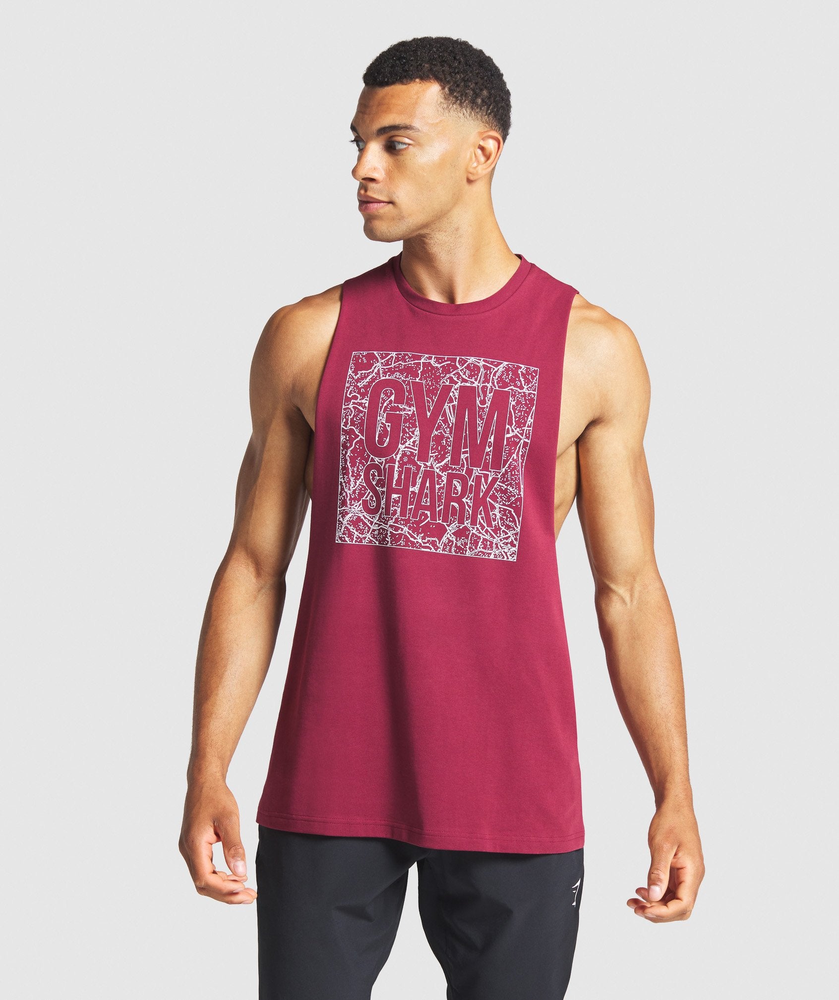 Graphic Map Tank in Claret - view 1