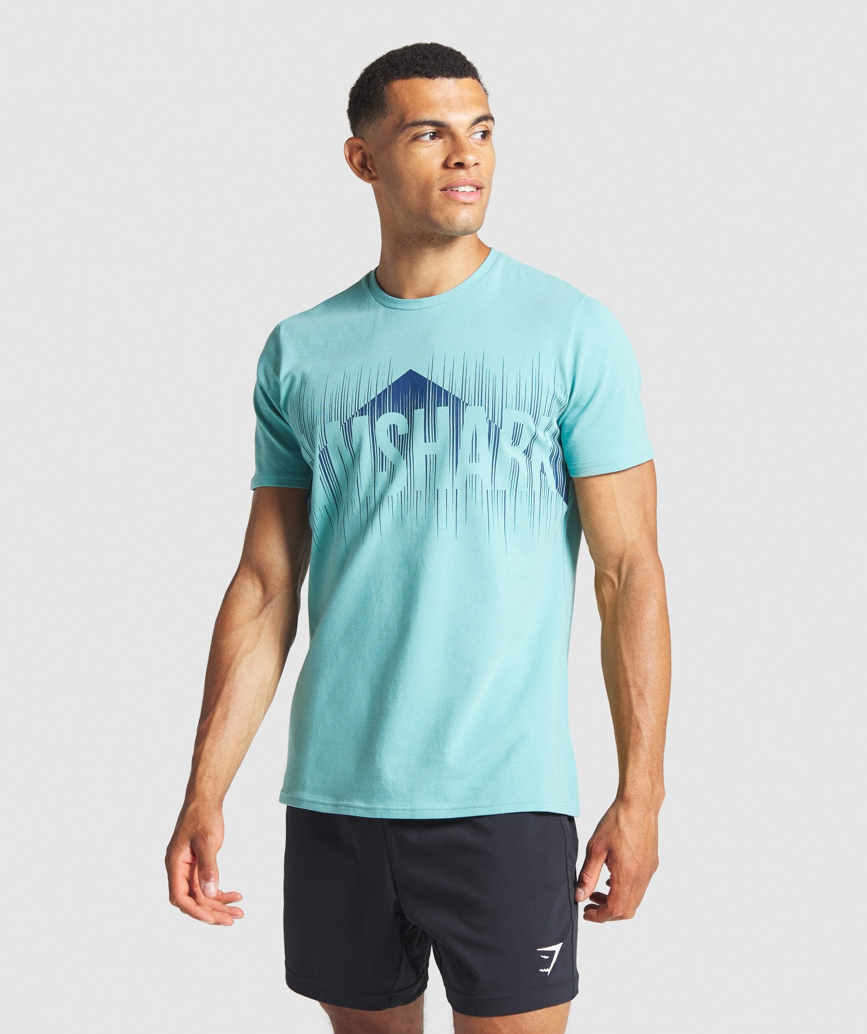 Graphic Pyramid T-Shirt in Light Blue