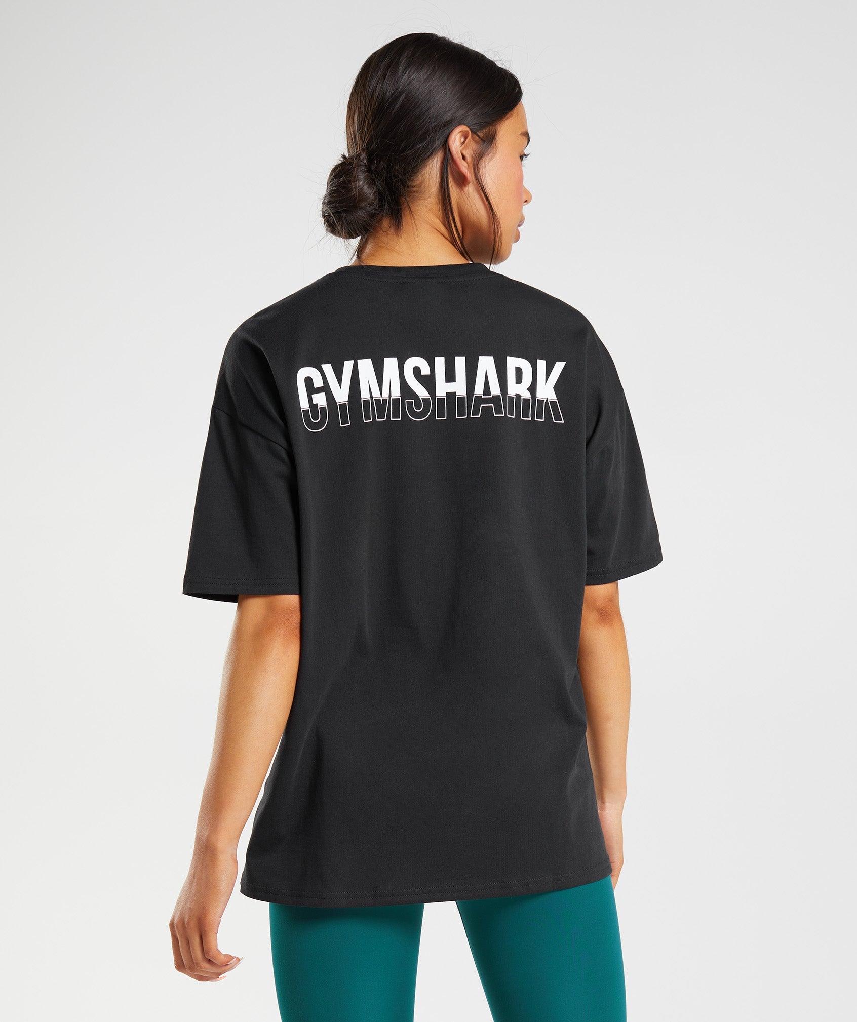 leerplan vervolgens Beginner Gymshark Fraction Oversized T-Shirt - Black/White | Gymshark