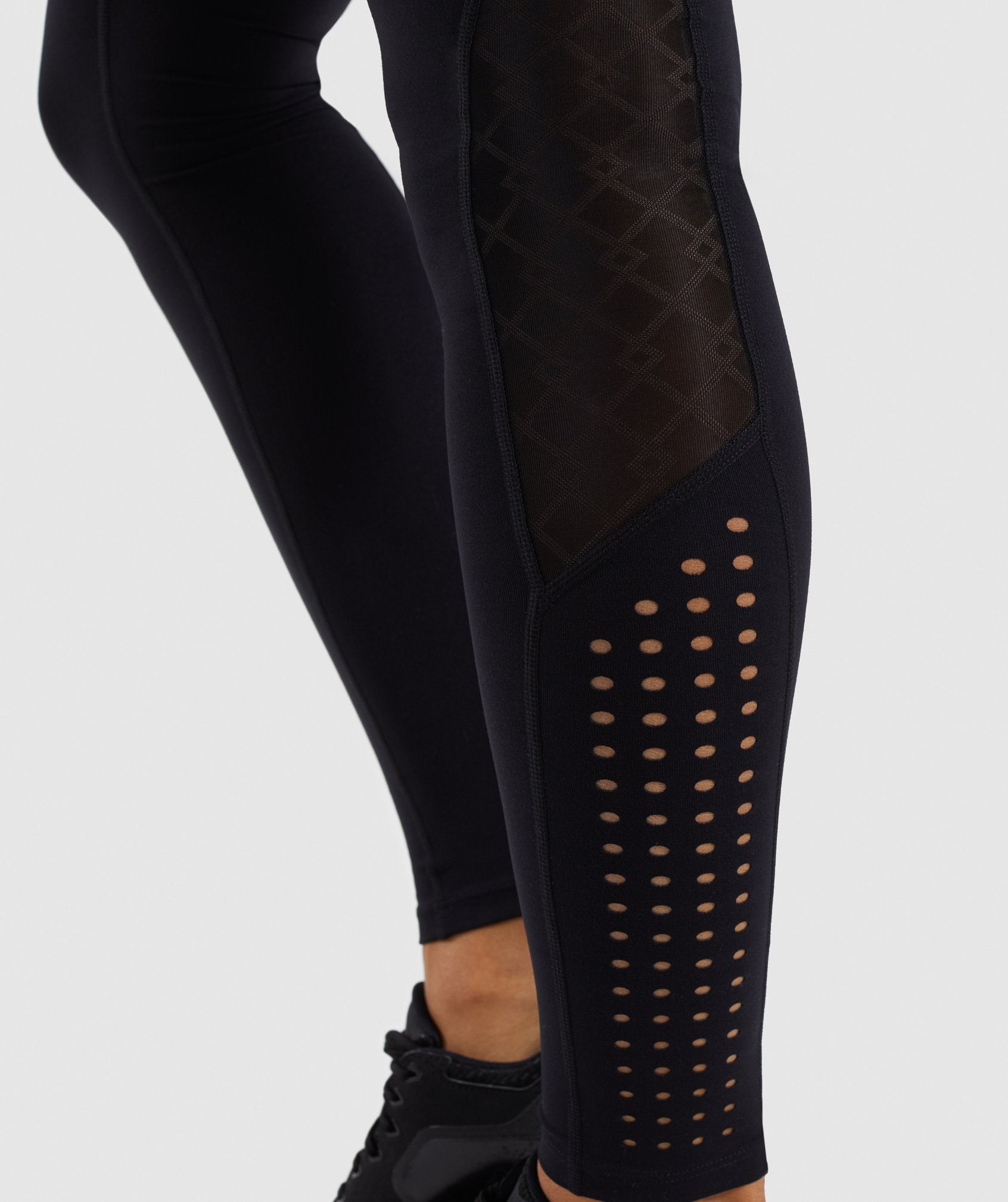 Geo Mesh Leggings in Black - view 5