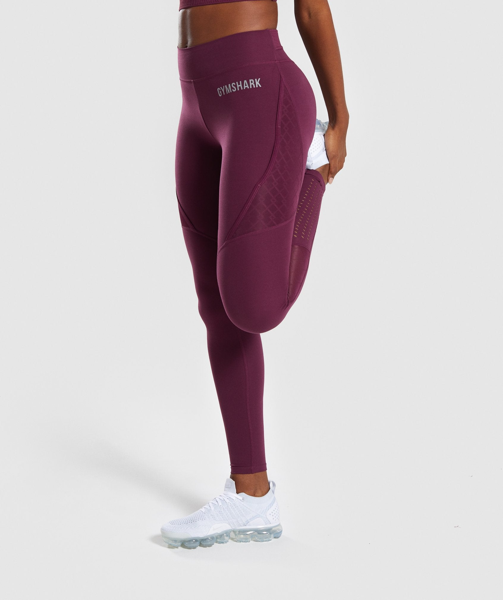 Geo Mesh Leggings in Dark Ruby - view 1