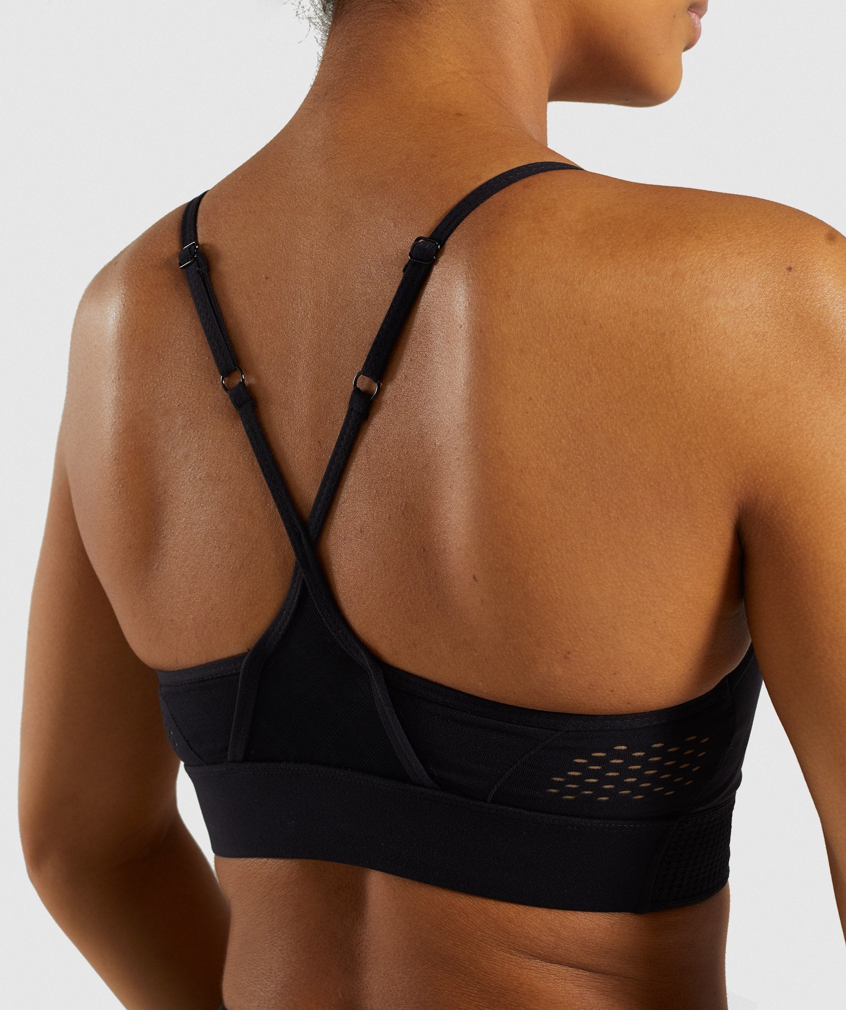 Geo Mesh Sports Bra in Black - view 5