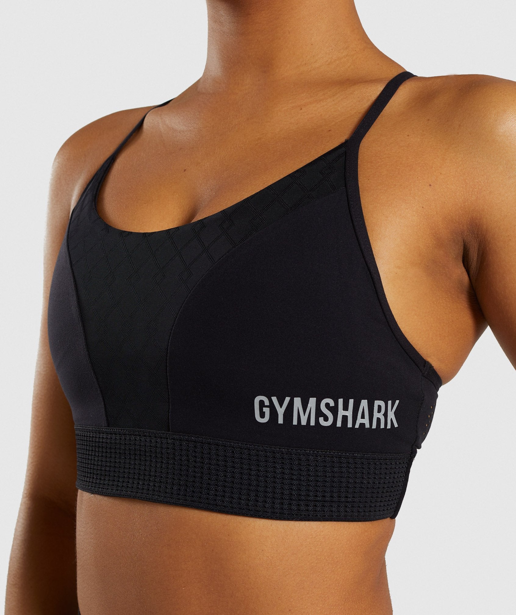 Geo Mesh Sports Bra in Black - view 6