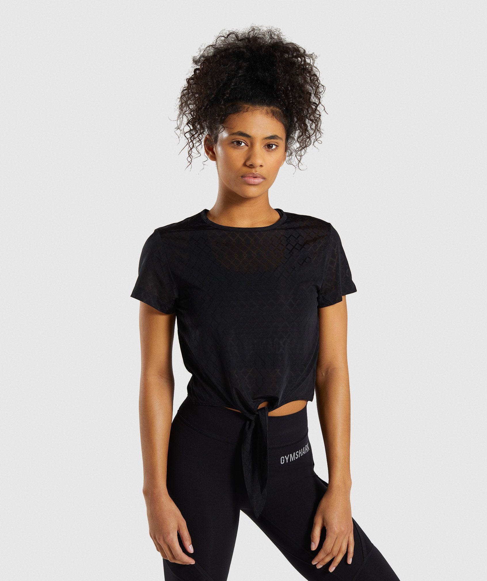 Geo Mesh Two In One Top in Black - view 1