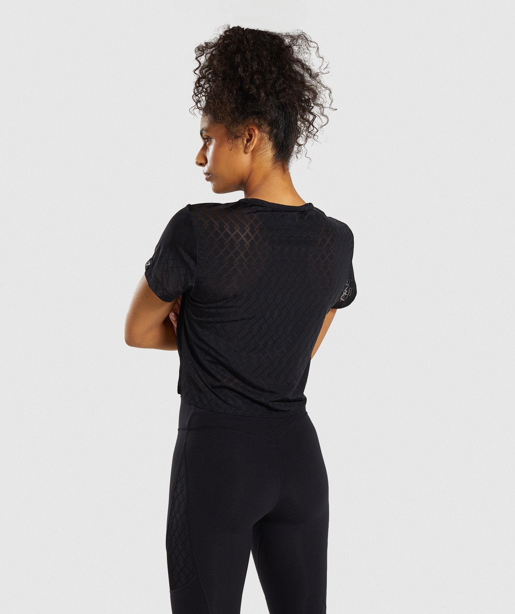 Geo Mesh Two In One Top in Black - view 2