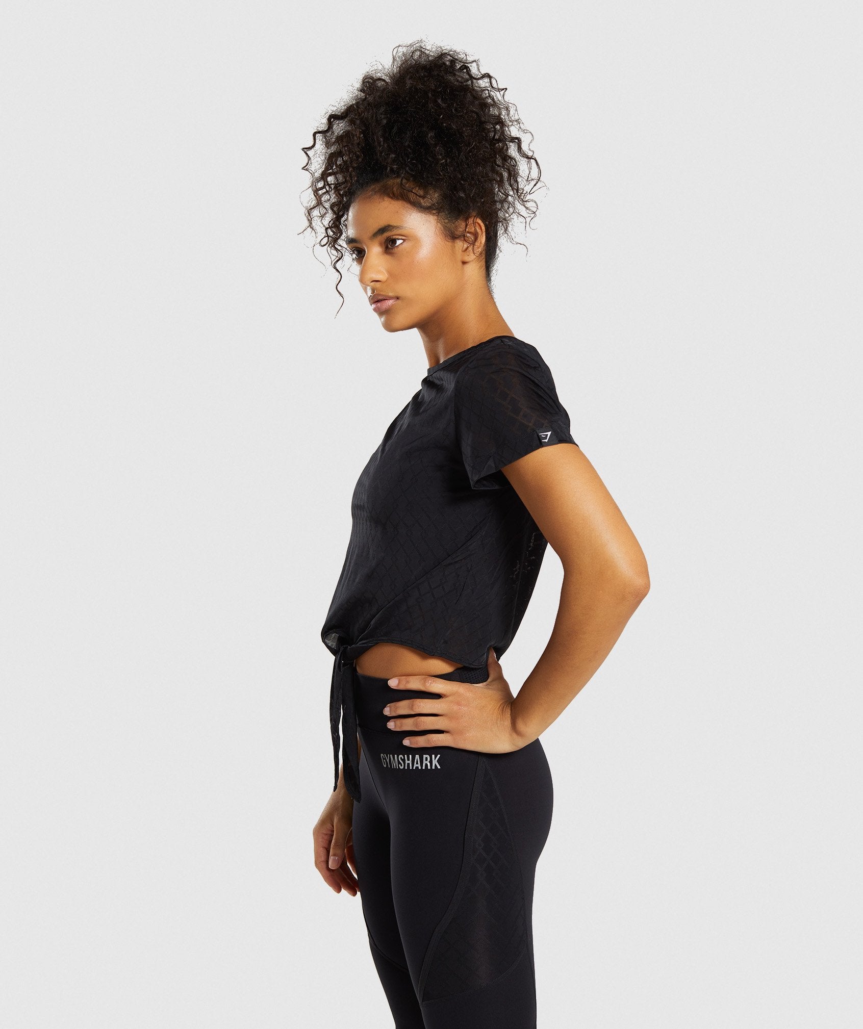 Geo Mesh Two In One Top in Black - view 3