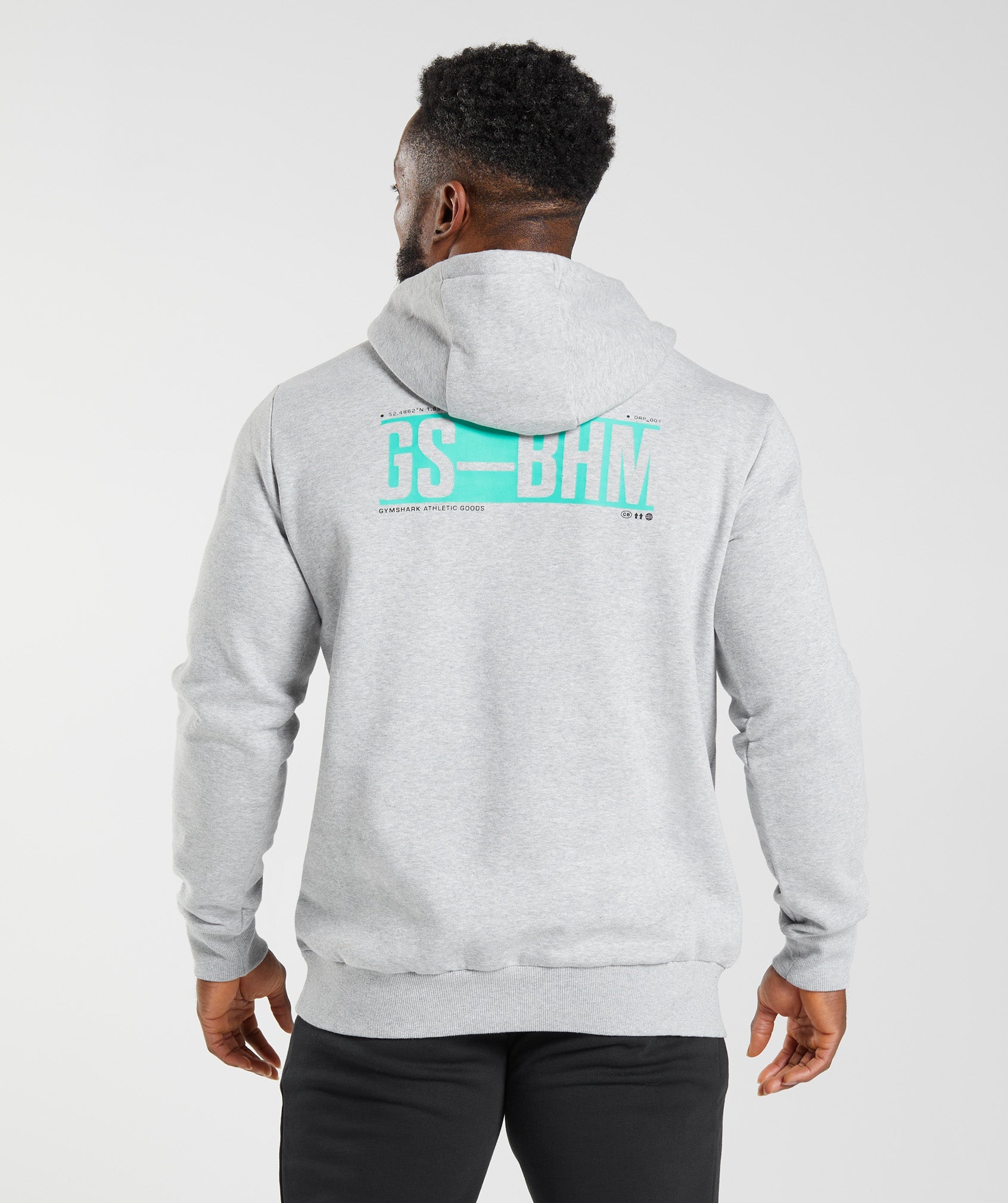 BHM Hoodie in Light Grey Marl - view 2