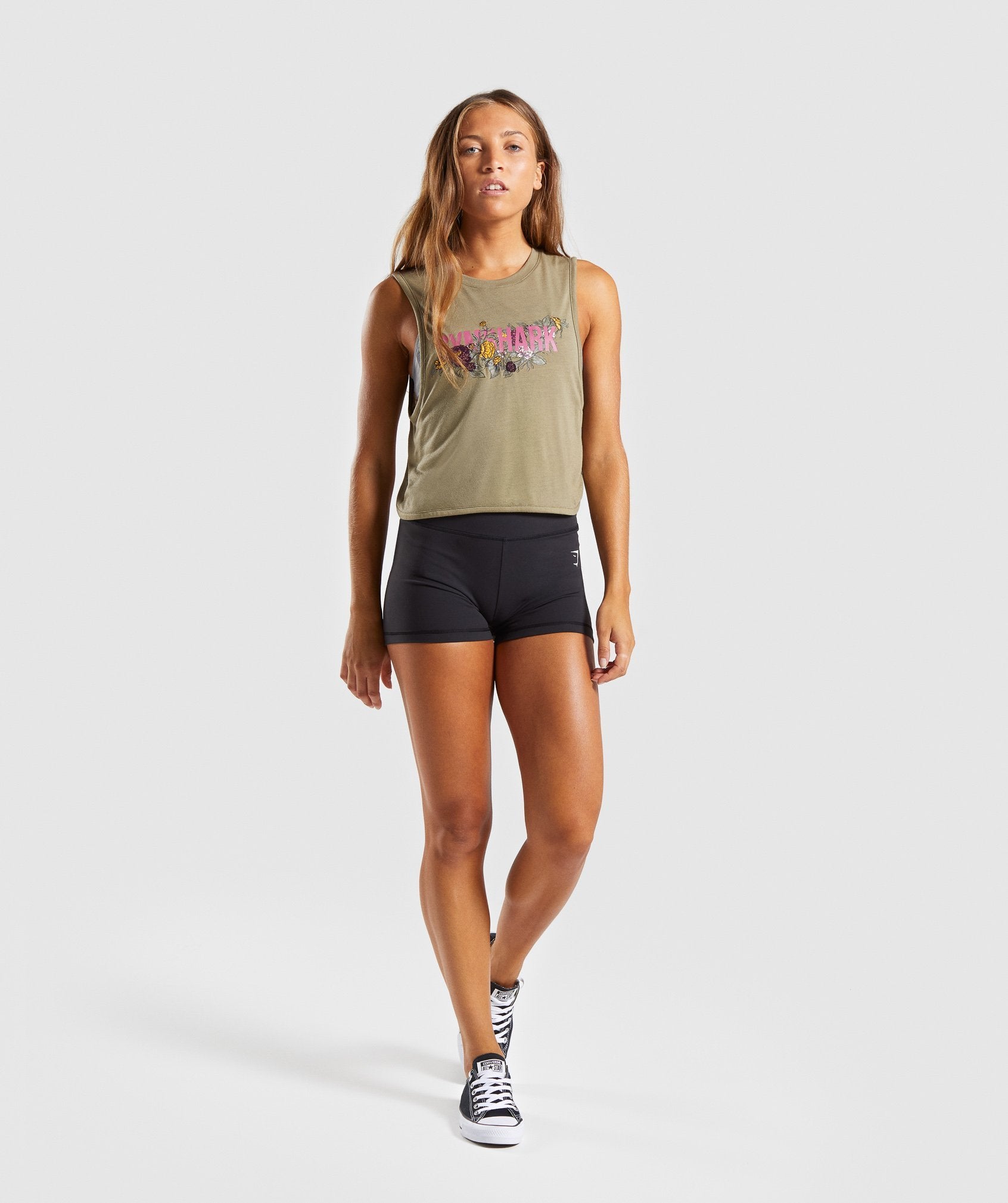 Floral Graphic Tank in Khaki - view 4