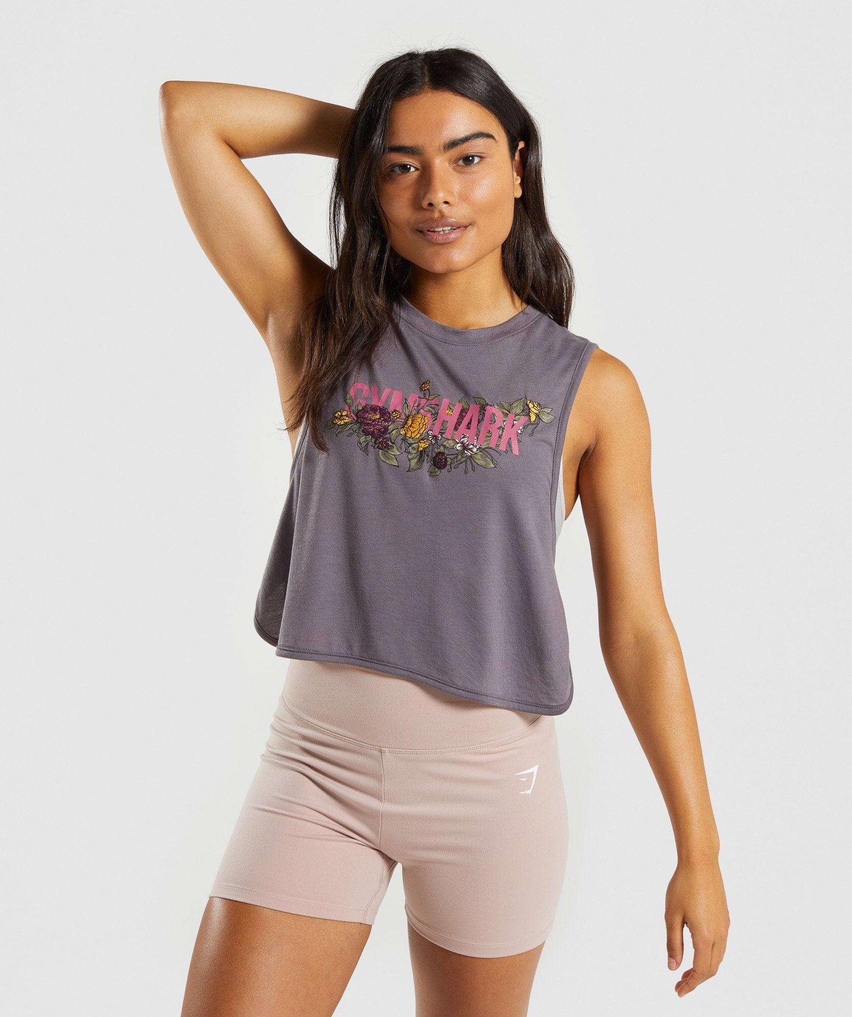 Floral Graphic Tank in Slate Lavender - view 1