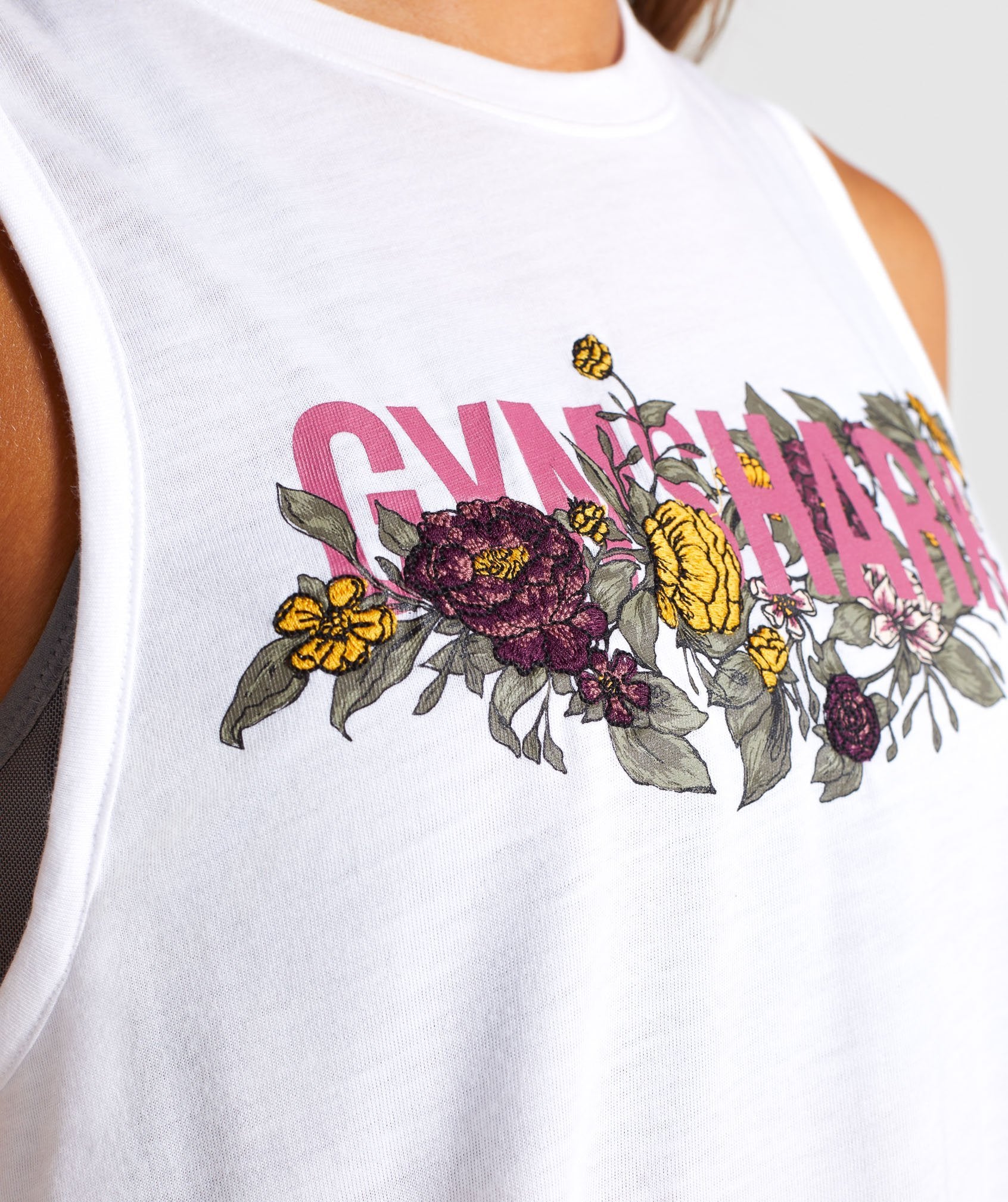 Floral Graphic Tank in White - view 5