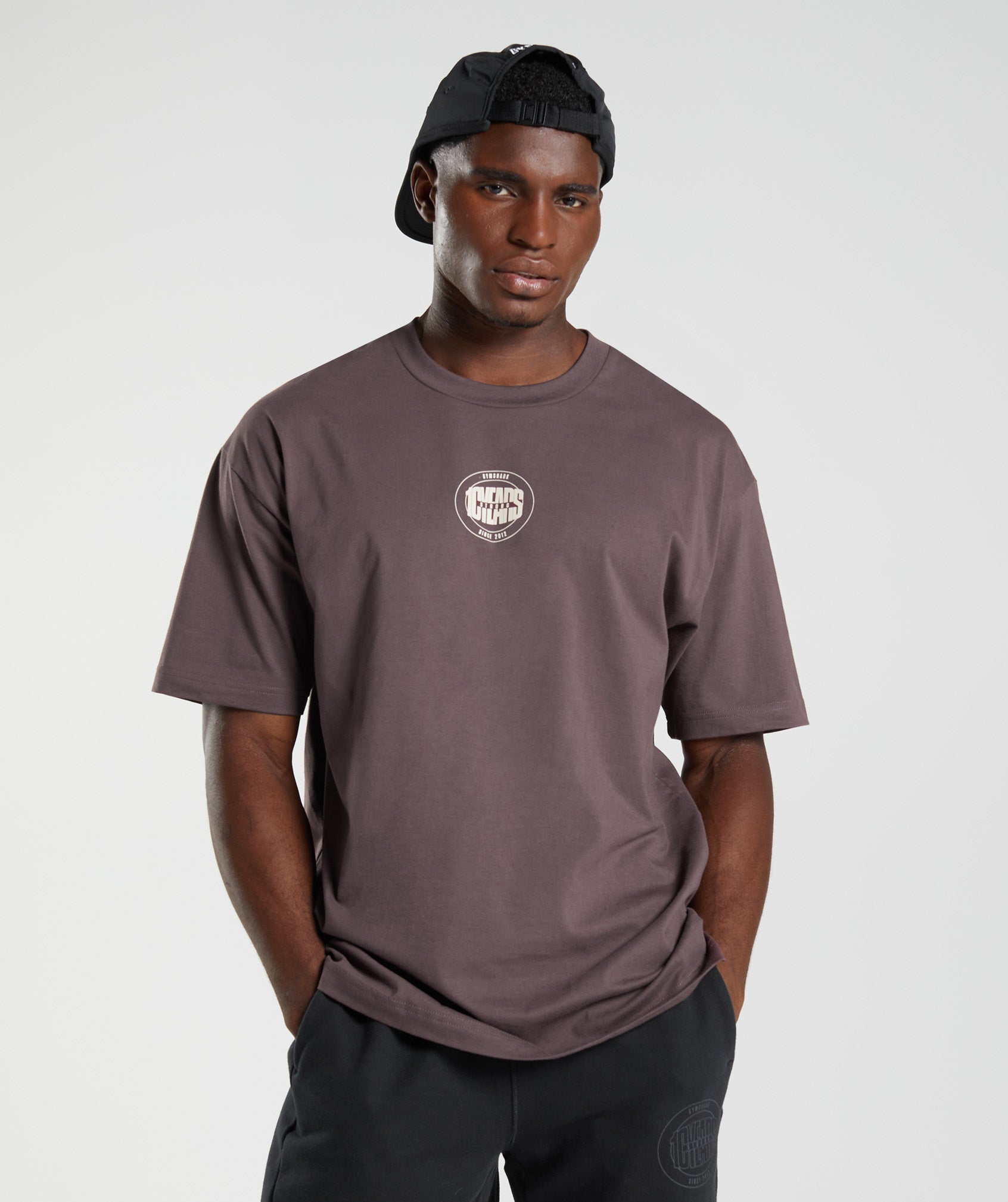 GS10 Year Oversized T-Shirt in Chocolate Brown