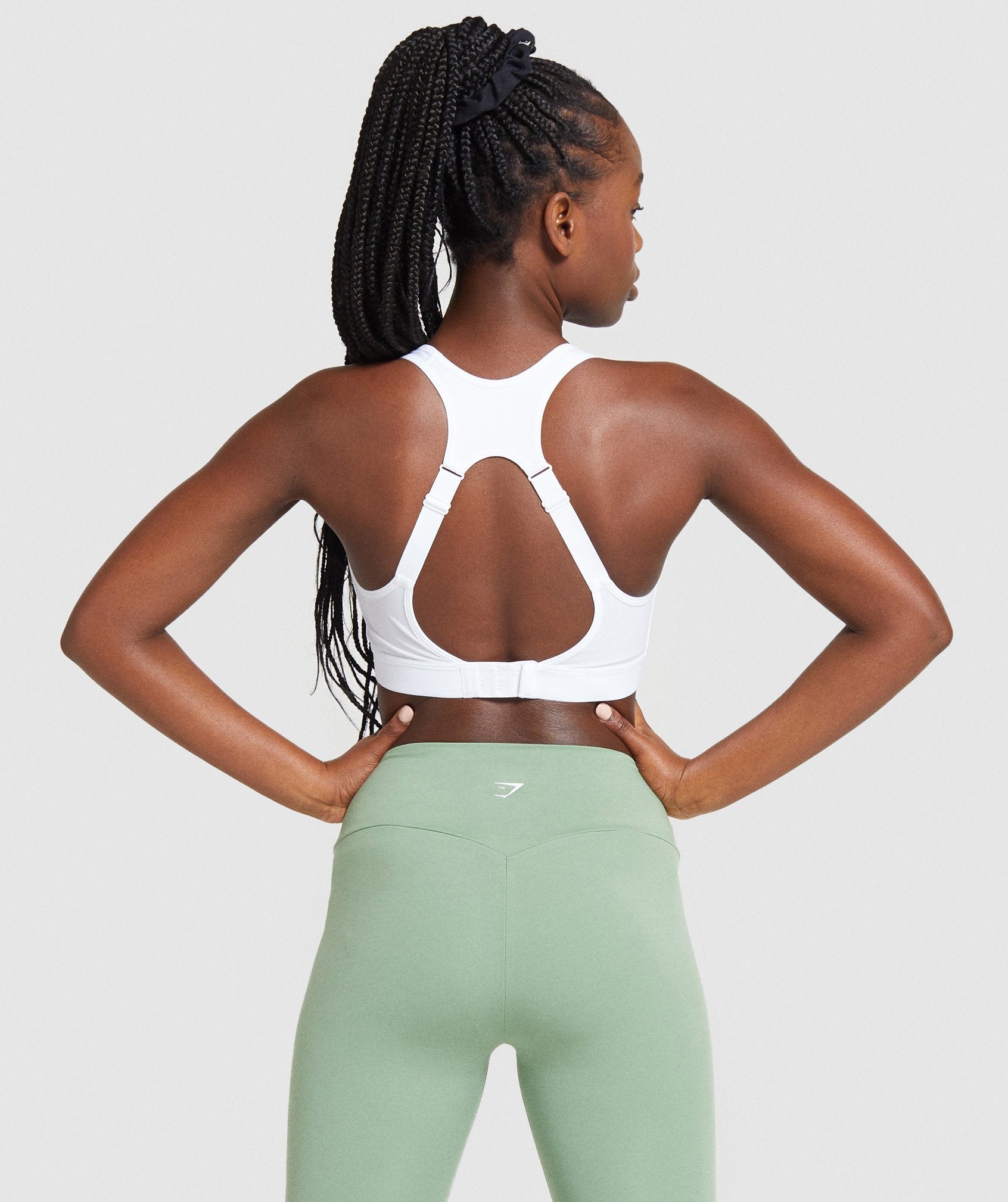 Open Back Training Sports Bra in White - view 2