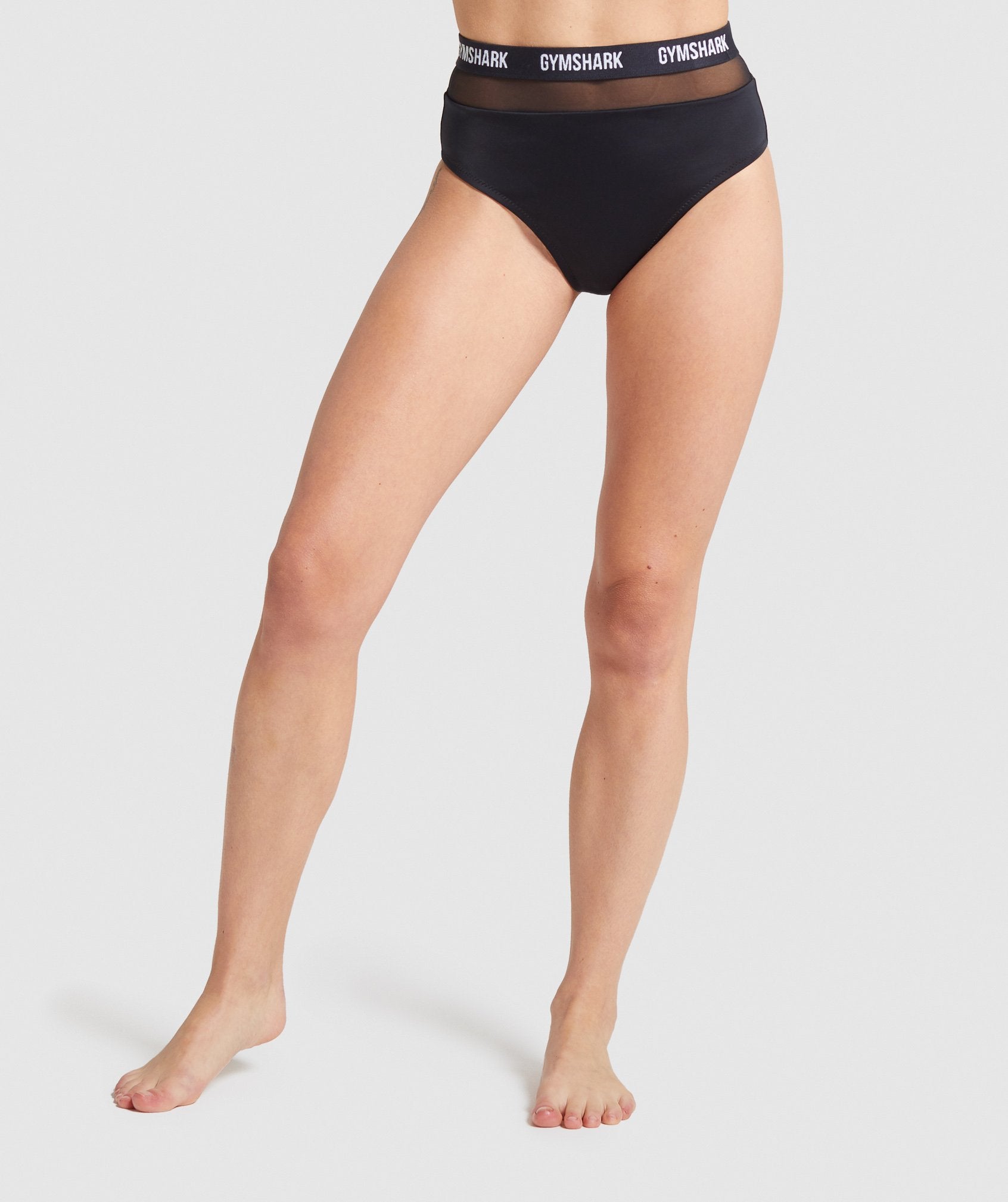 Horizon Mesh Bikini Bottoms in Black