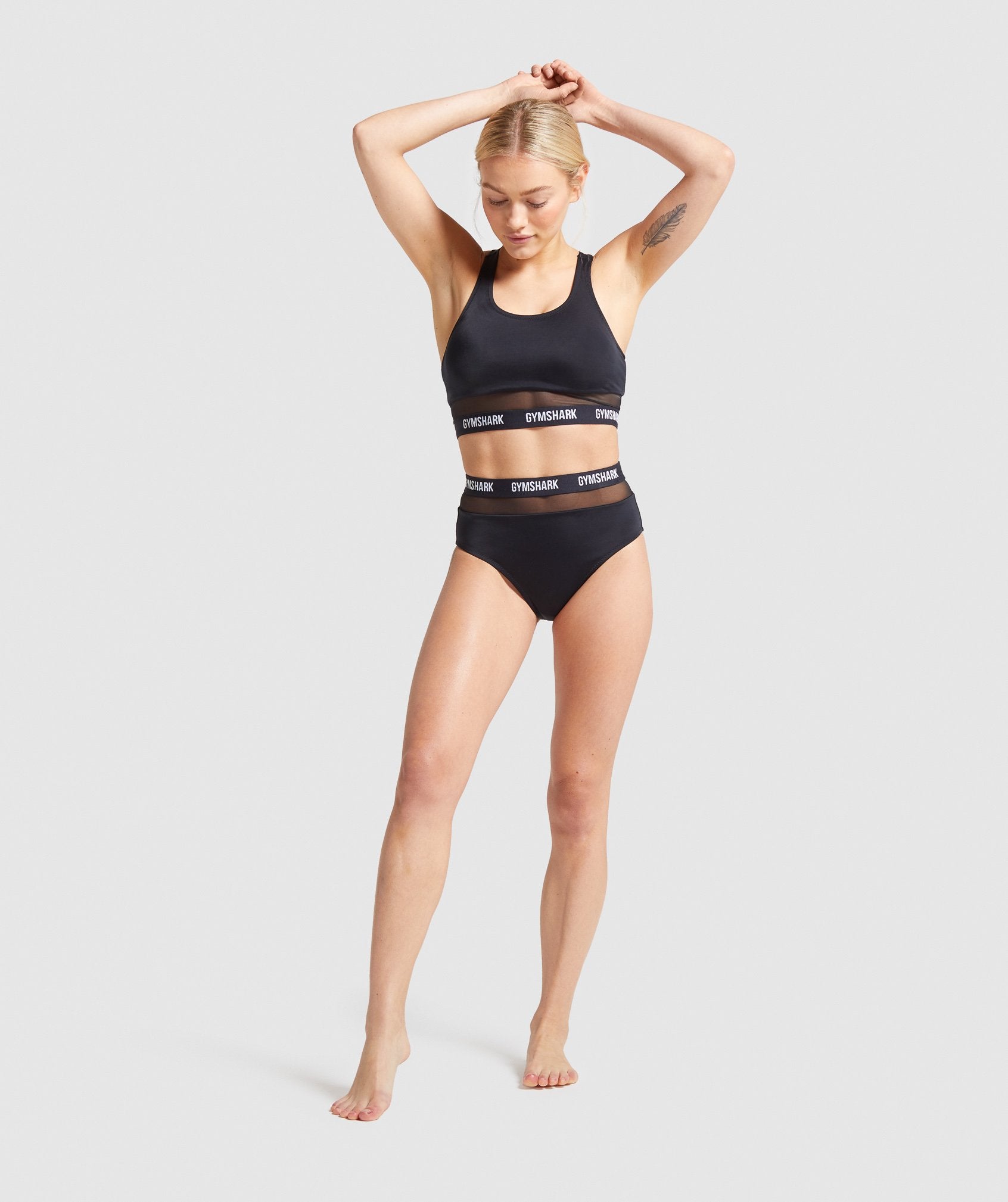 Horizon Mesh Bikini Bottoms in Black