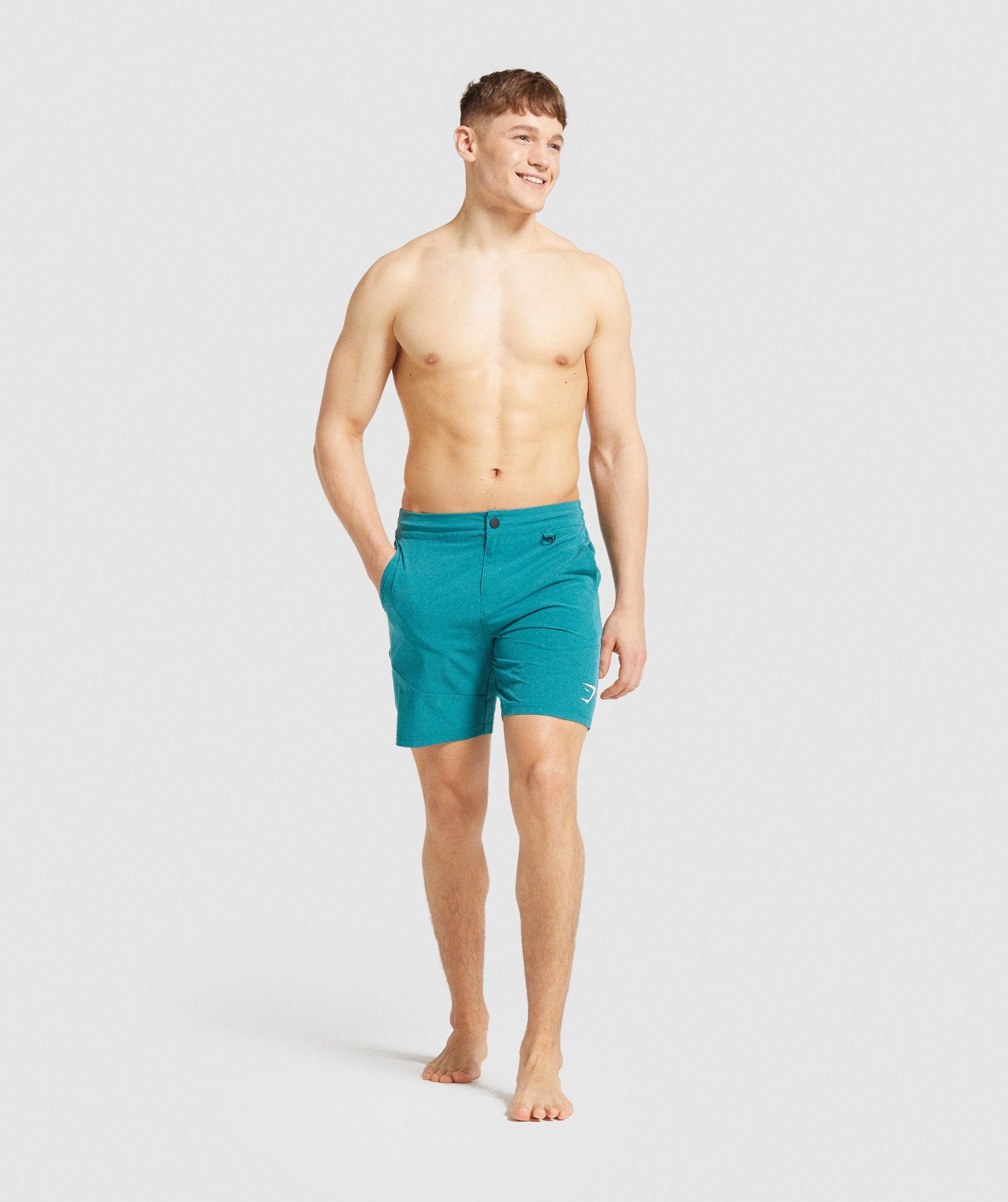 Hybrid Swim Shorts in Emerald Marl