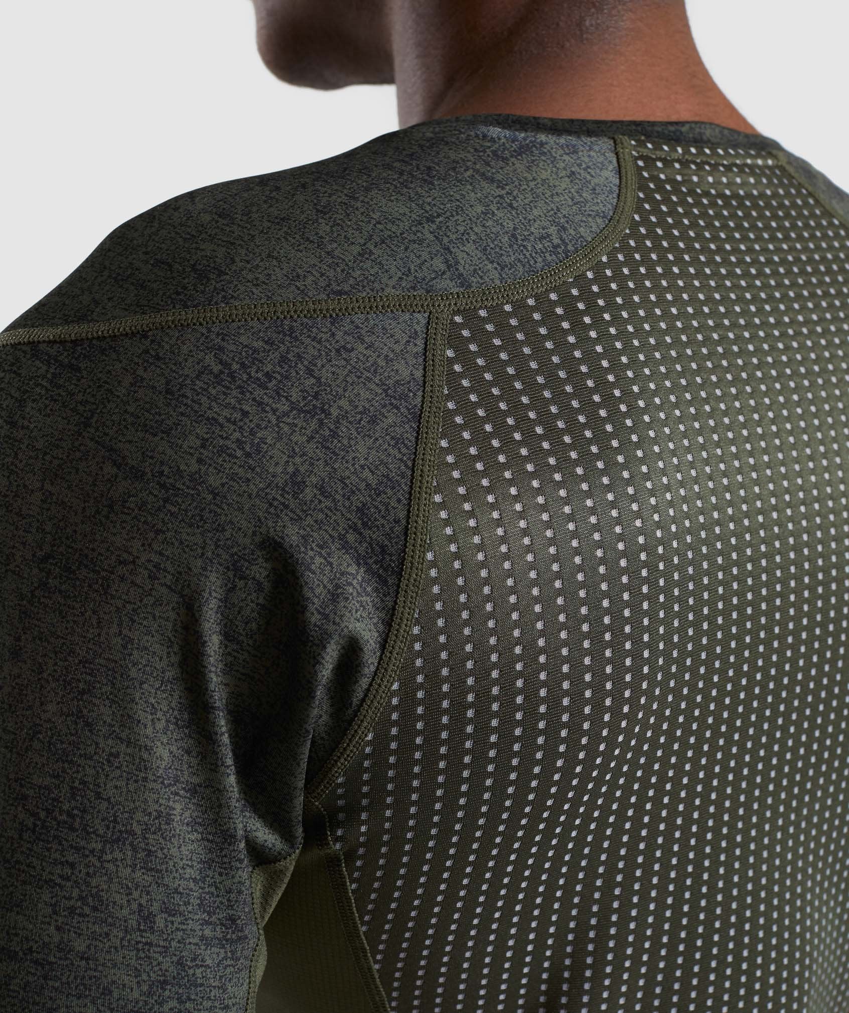 Hybrid Baselayer Top in Woodland Green Marl - view 5