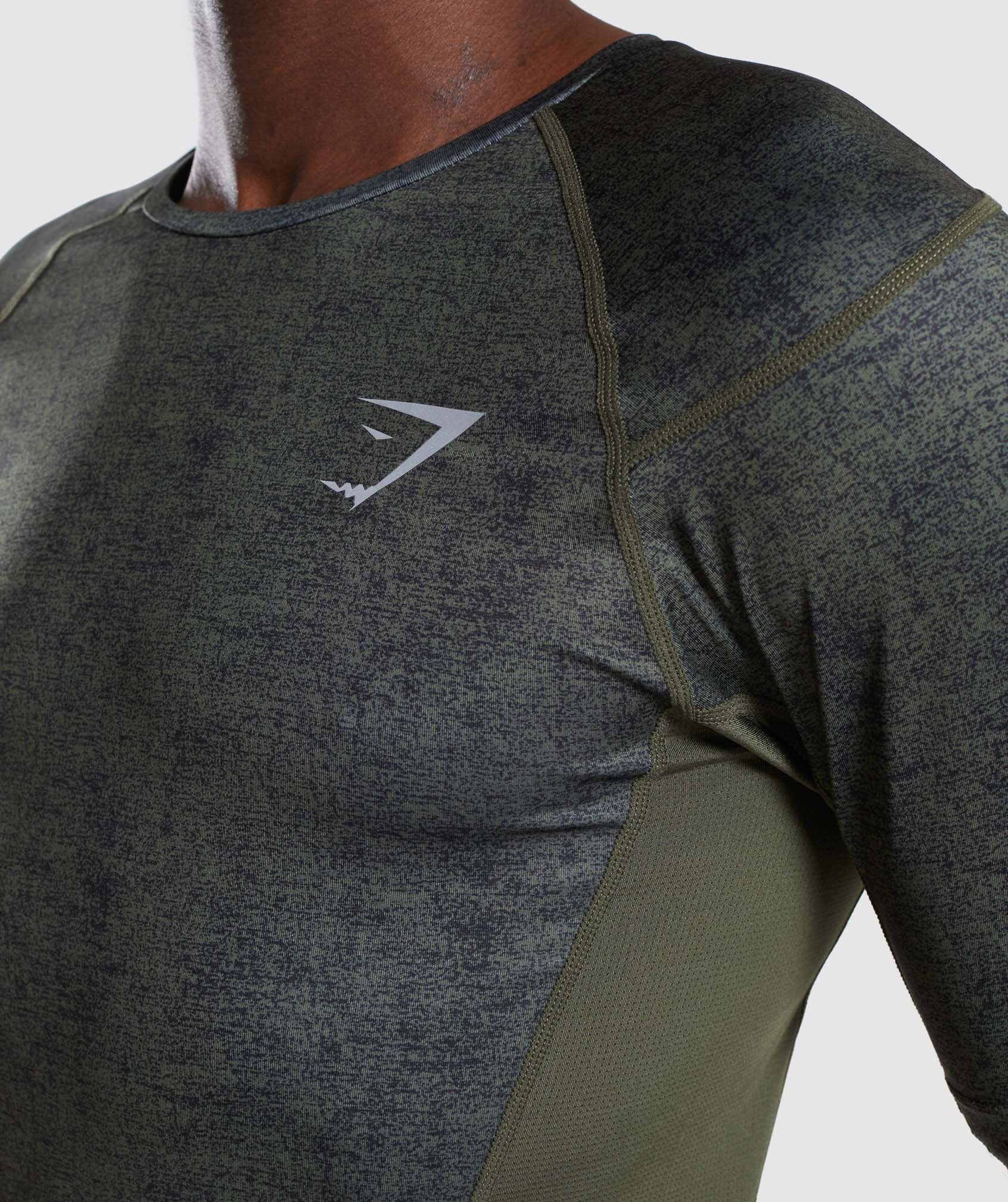 Hybrid Baselayer Top in Woodland Green Marl - view 6