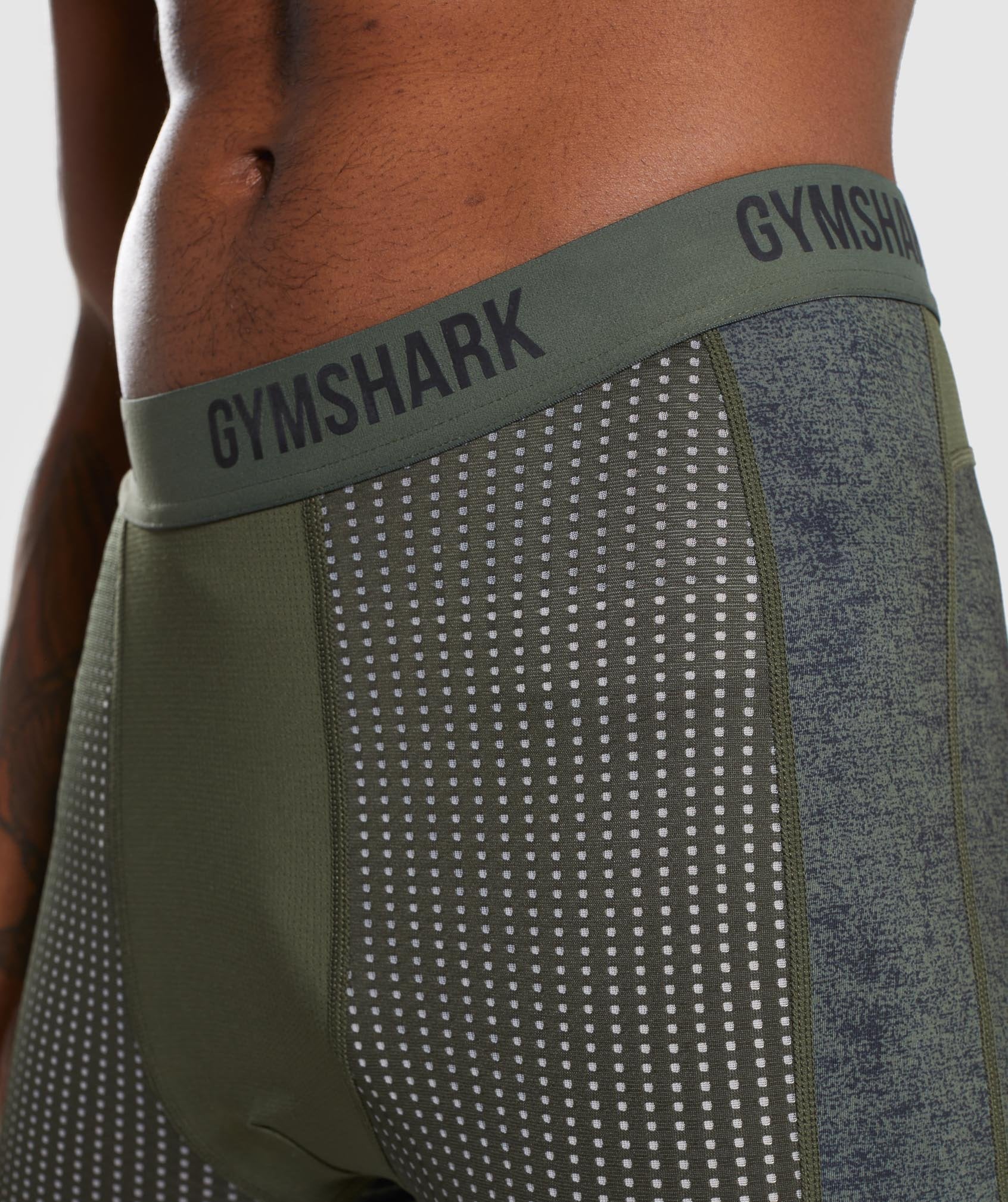 Hybrid Baselayer Shorts in Woodland Green Marl - view 5