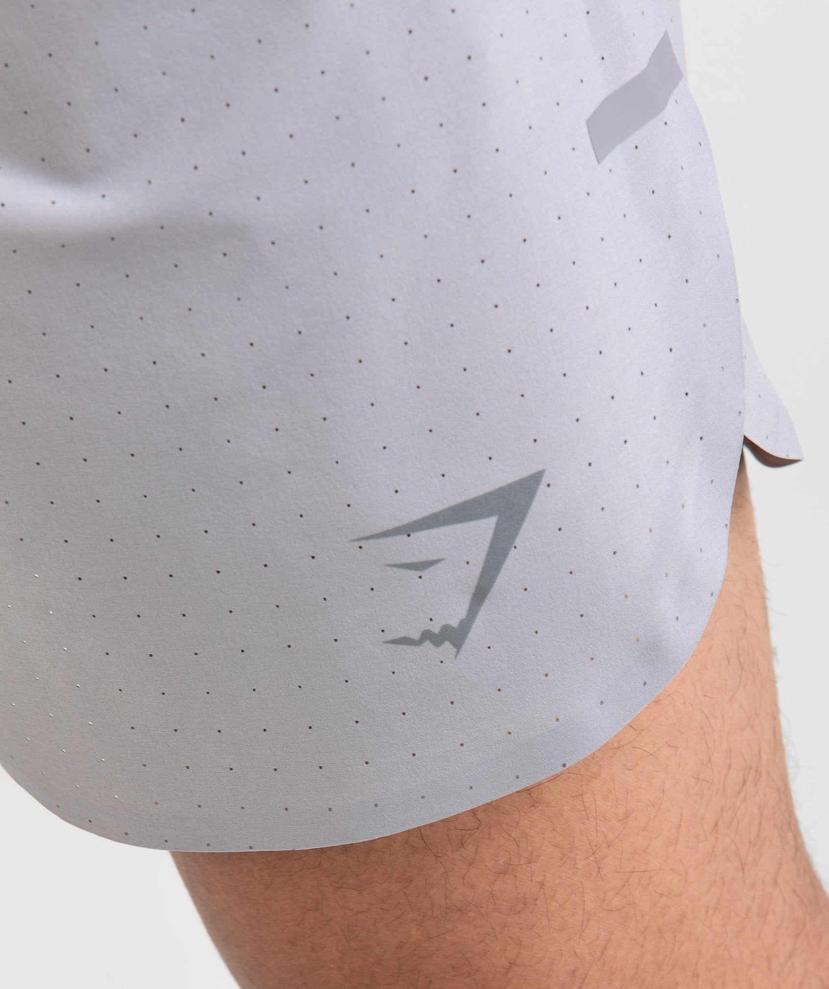 Perforated Shorts in Light Grey - view 5